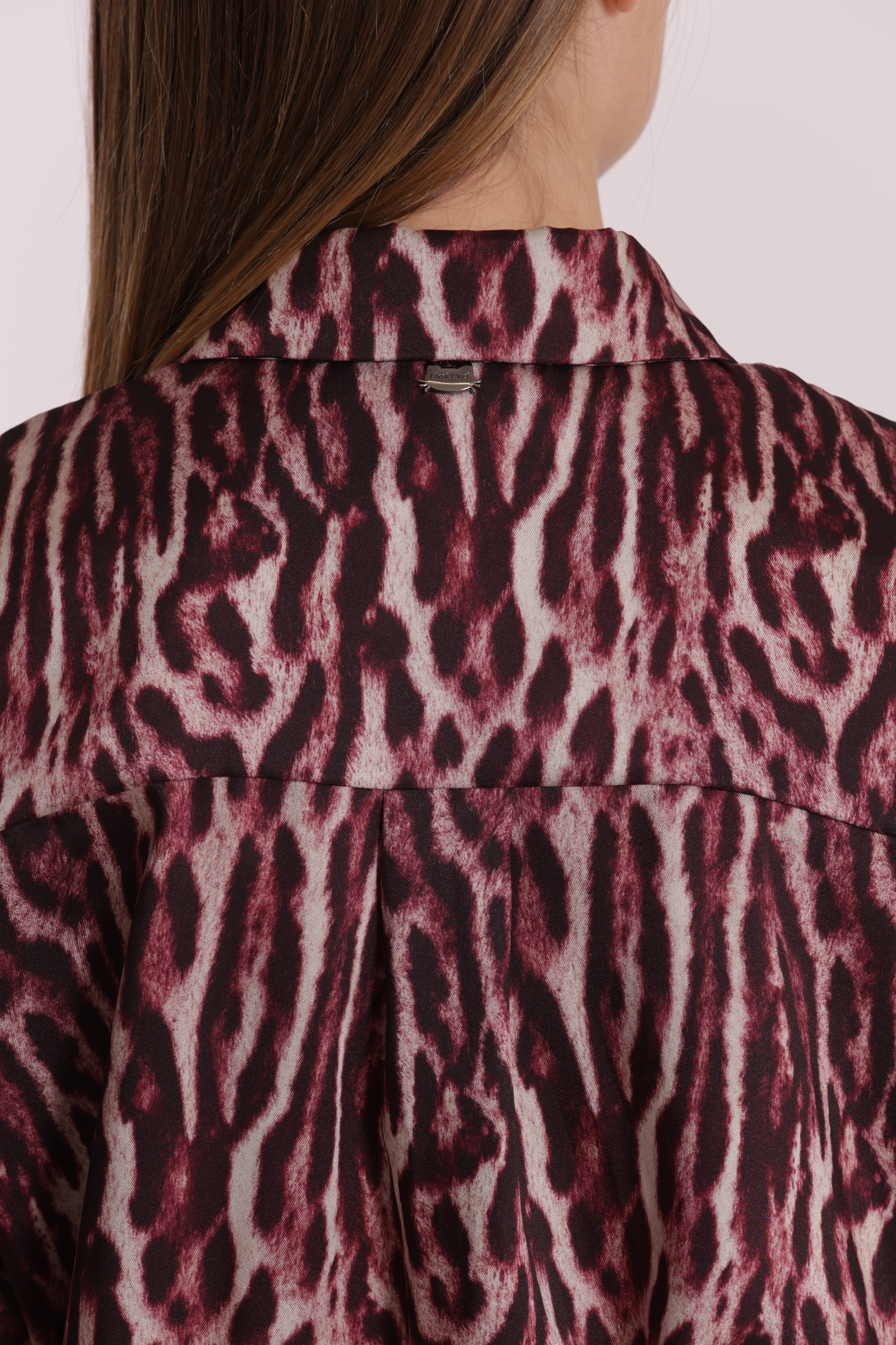 Mimi Mua Camicia Uomo Fantasia Animalier Camicia Burgundy maculata