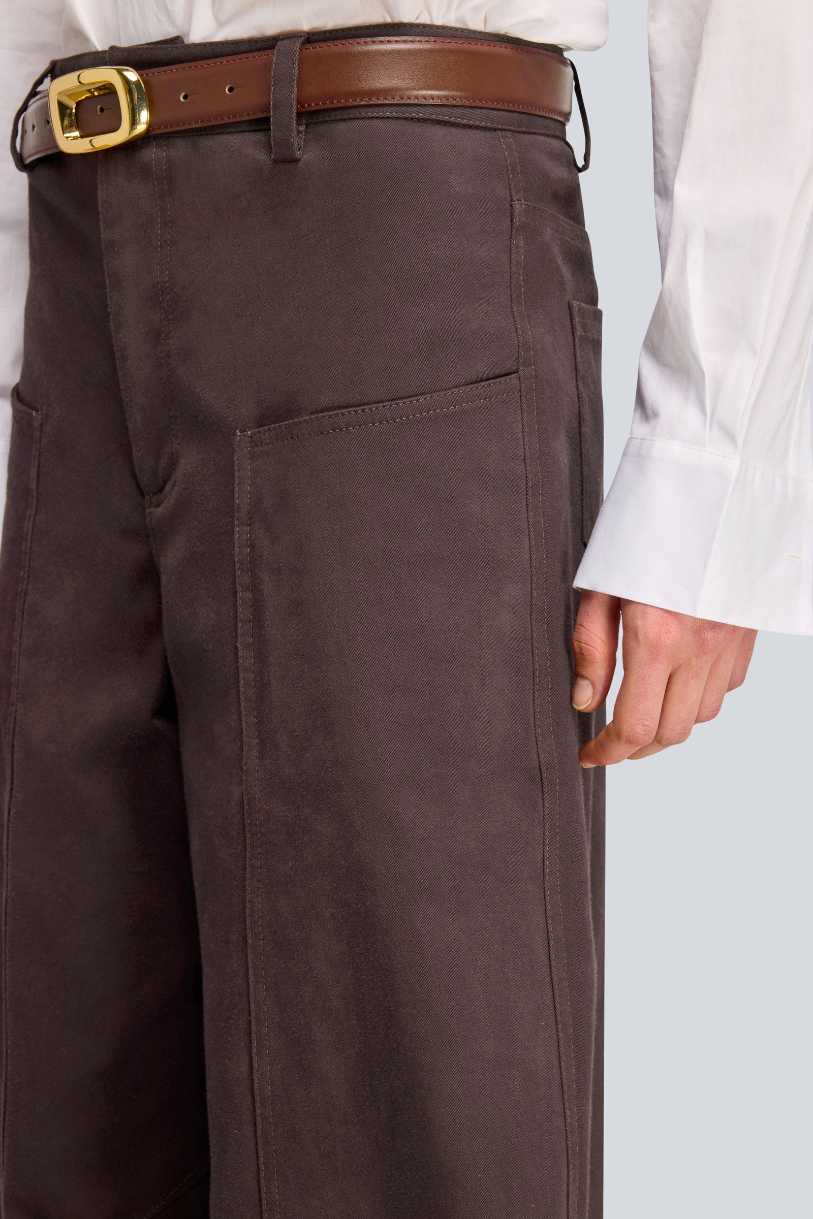Semicouture Giselle Y6WO22 pantalone moka gabardina
