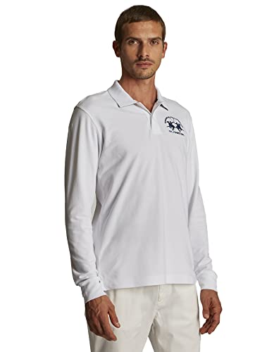 La Martina polo uomo regular fit blu navy manica lunga