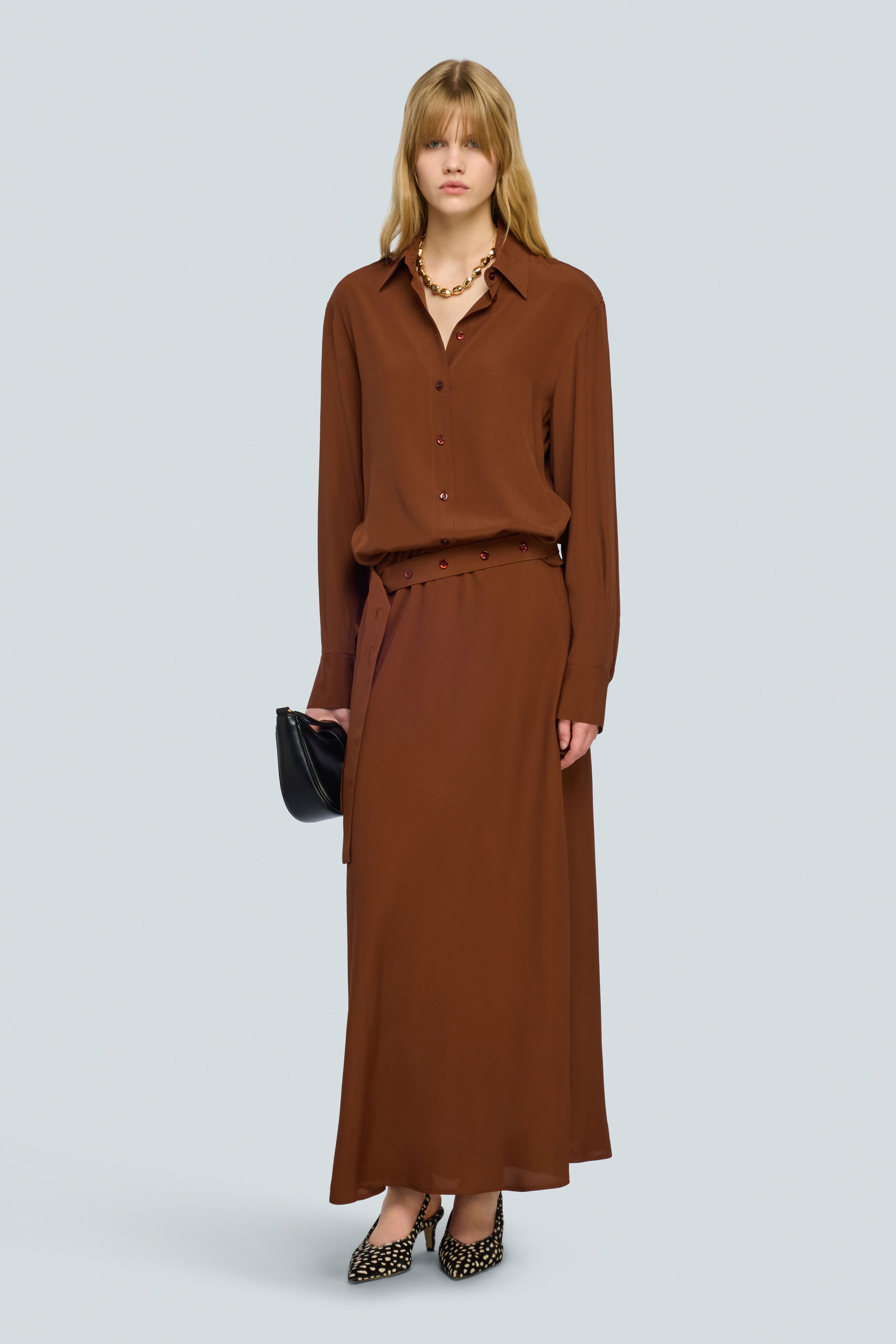 Semicouture Ruthie Abito Crepe Manica Lunga Canyon