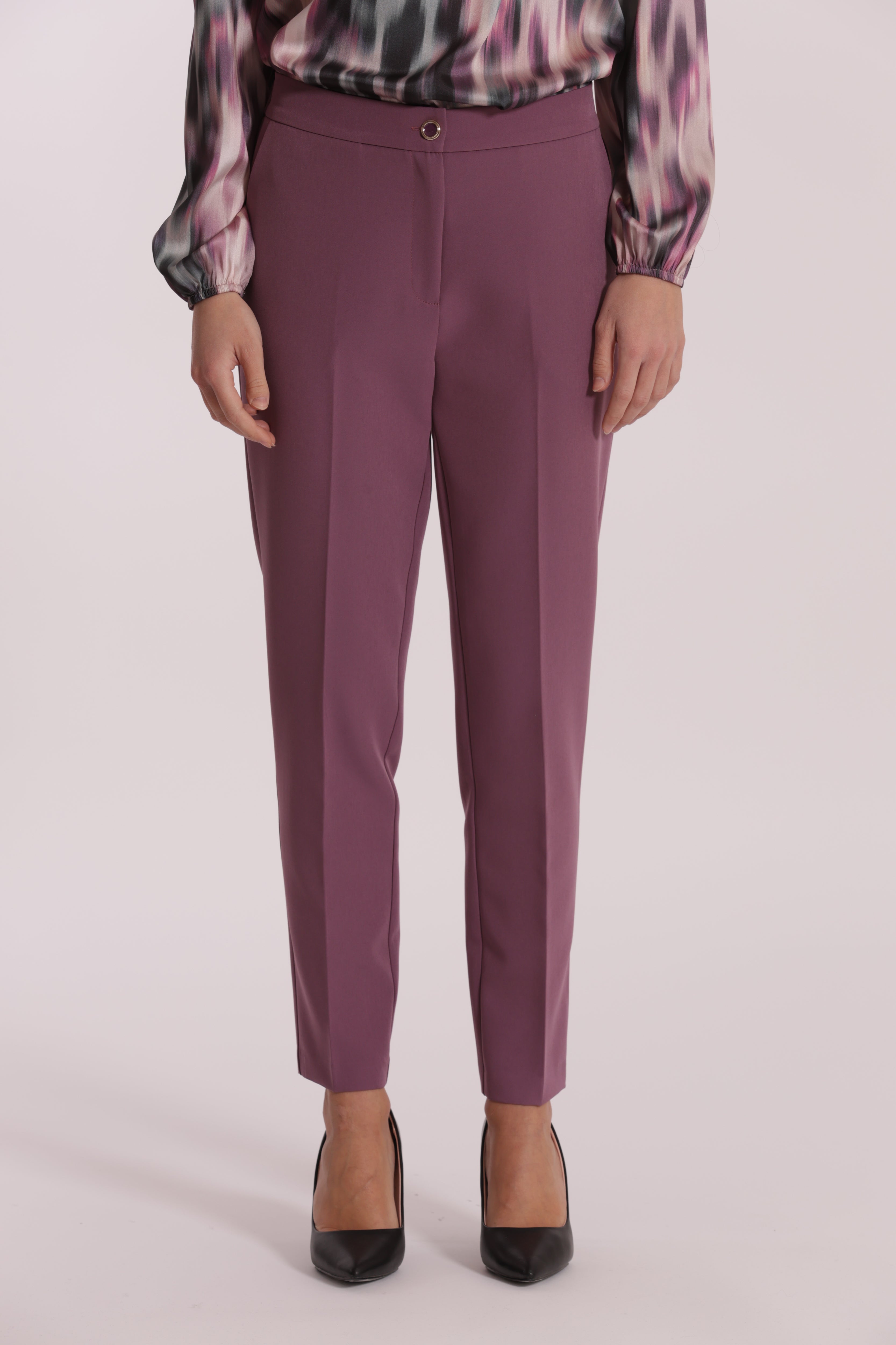 Mimi Mua Pantalone Sigaretta Elastico Nero Tecnico