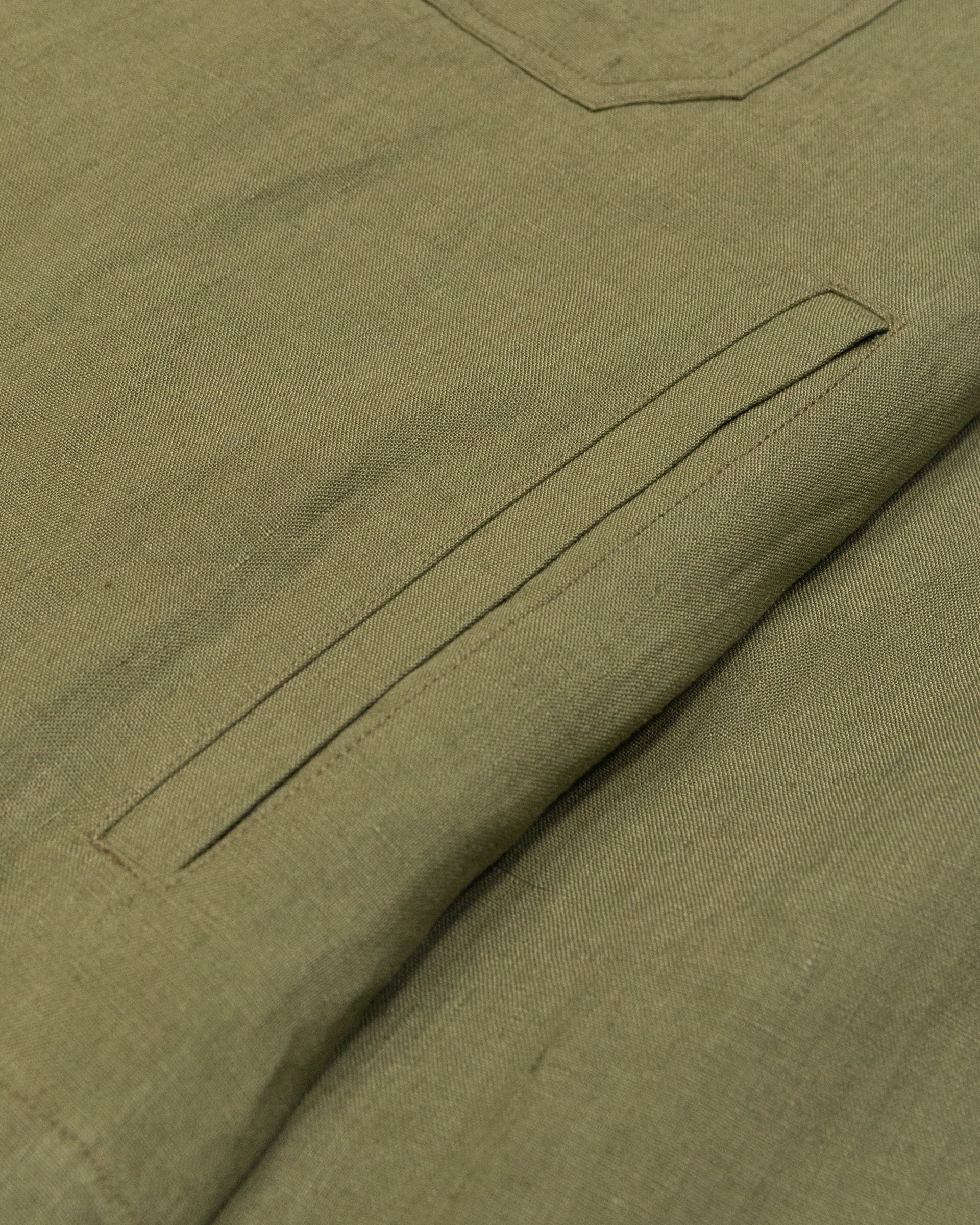 Altea Mitchell overshirt lino verde salvia sfoderata