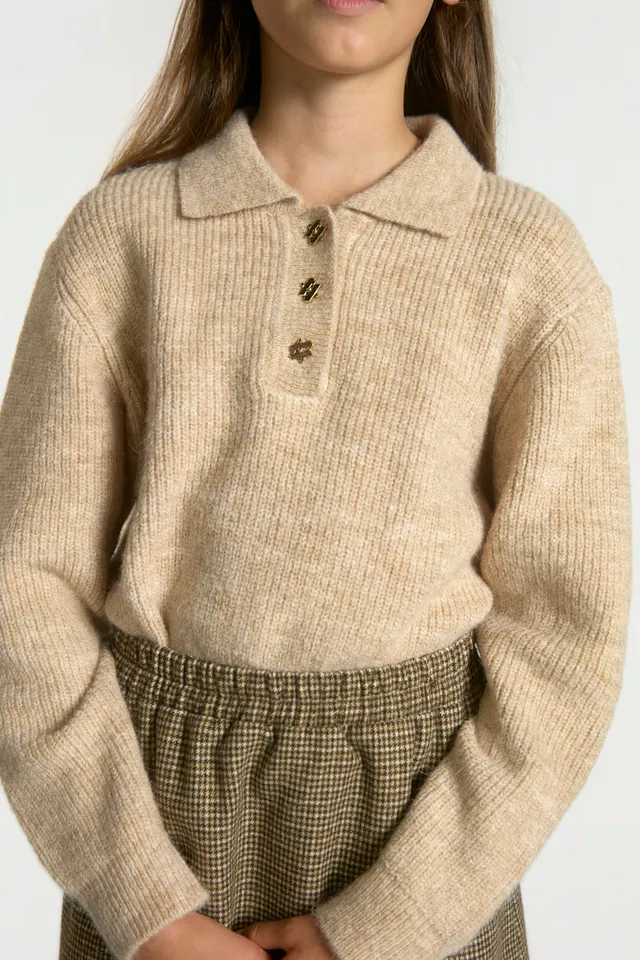 Aaiko Doux maglione beige collo polo