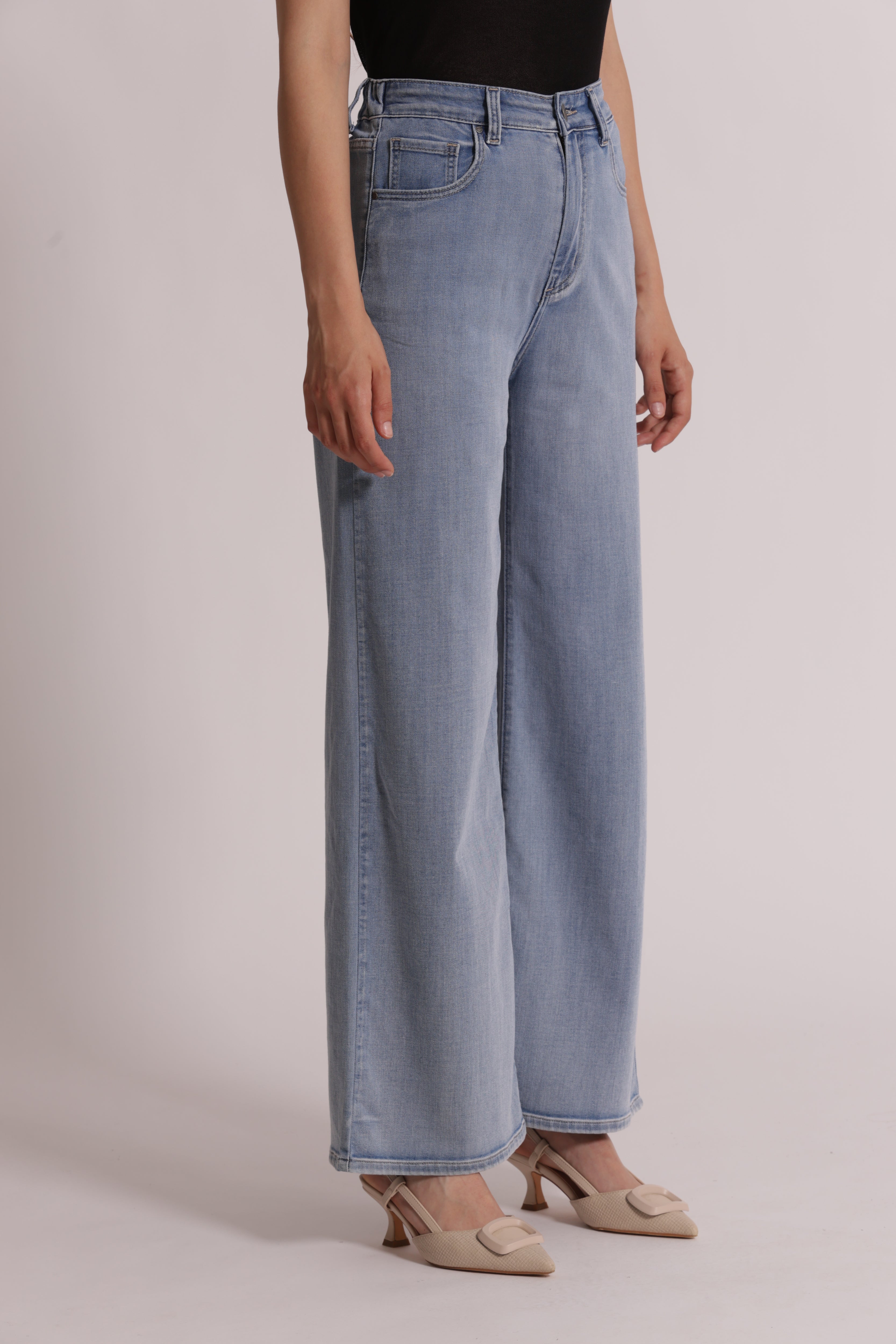 Mimi Mua Jeans Palazzo jeans blu chiaro elastico