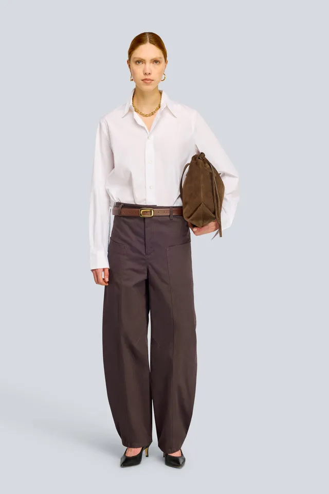 Semicouture Giselle Y6WO22 pantalone moka gabardina