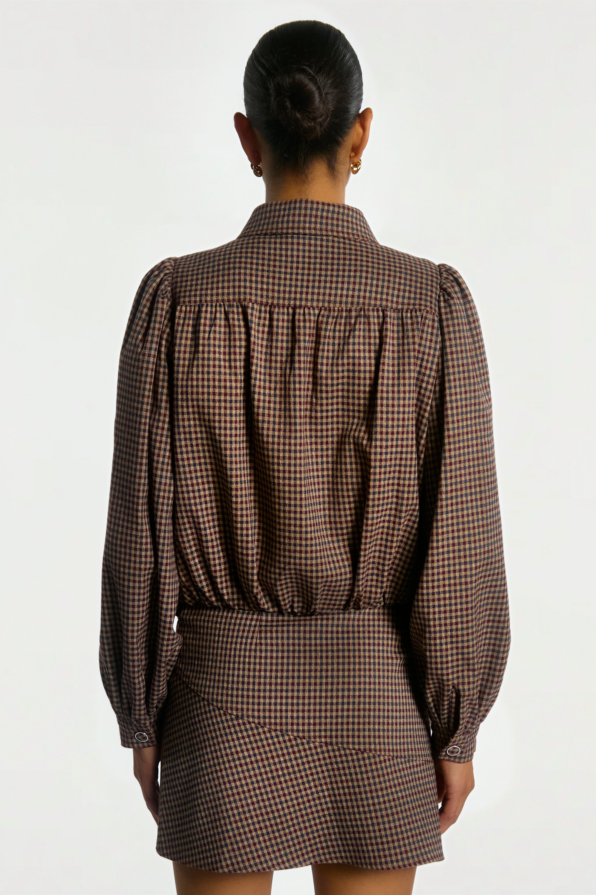Aaiko Sandy giacca bordeaux quadri bottoni