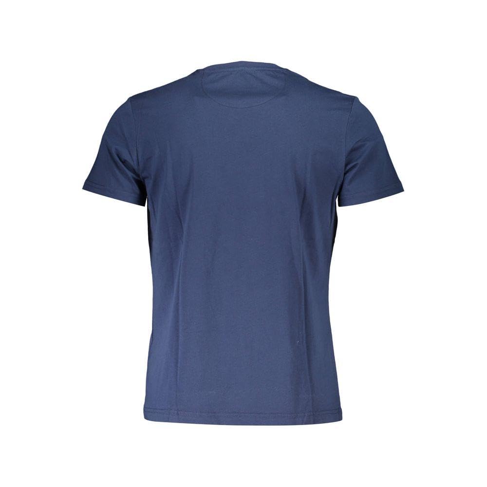 La Martina Maglietta Uomo Cotone Blu Maniche Corte