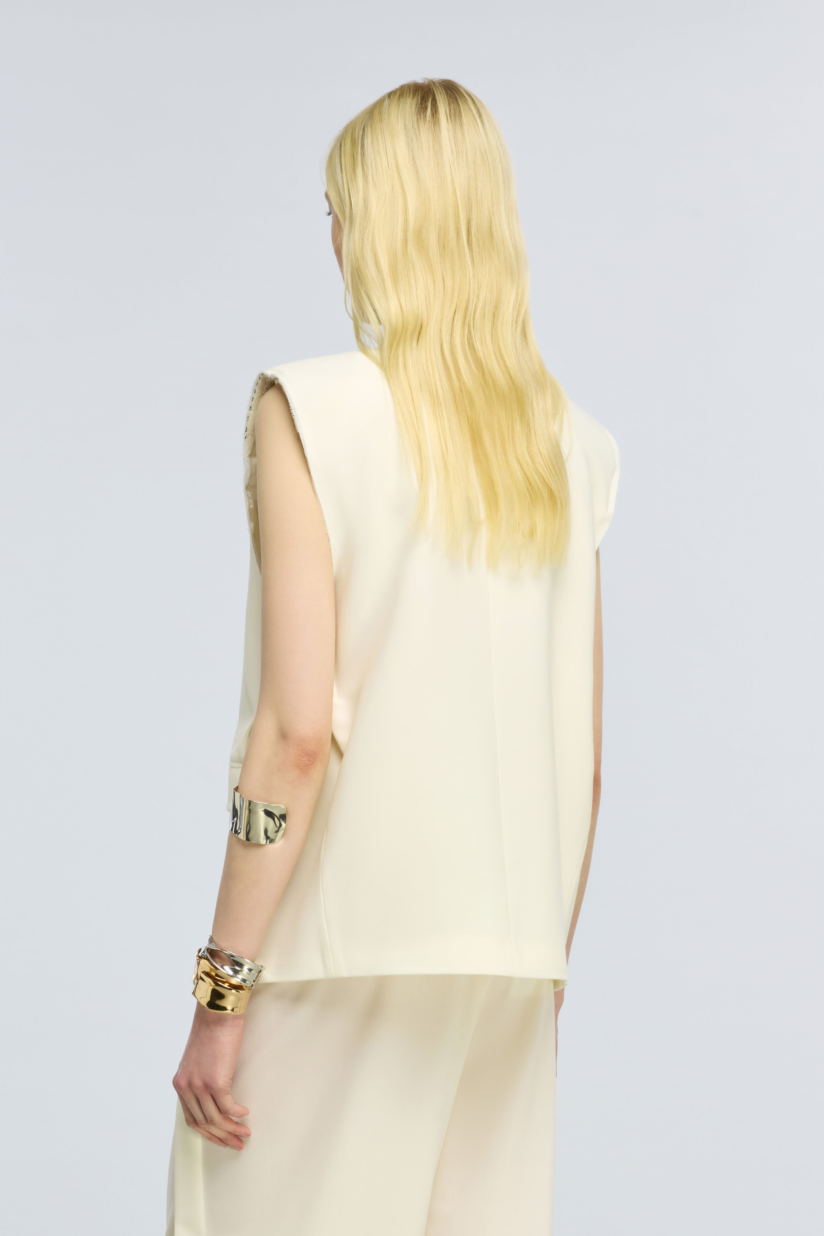 Semicouture Marsha gilet burro fresco lana