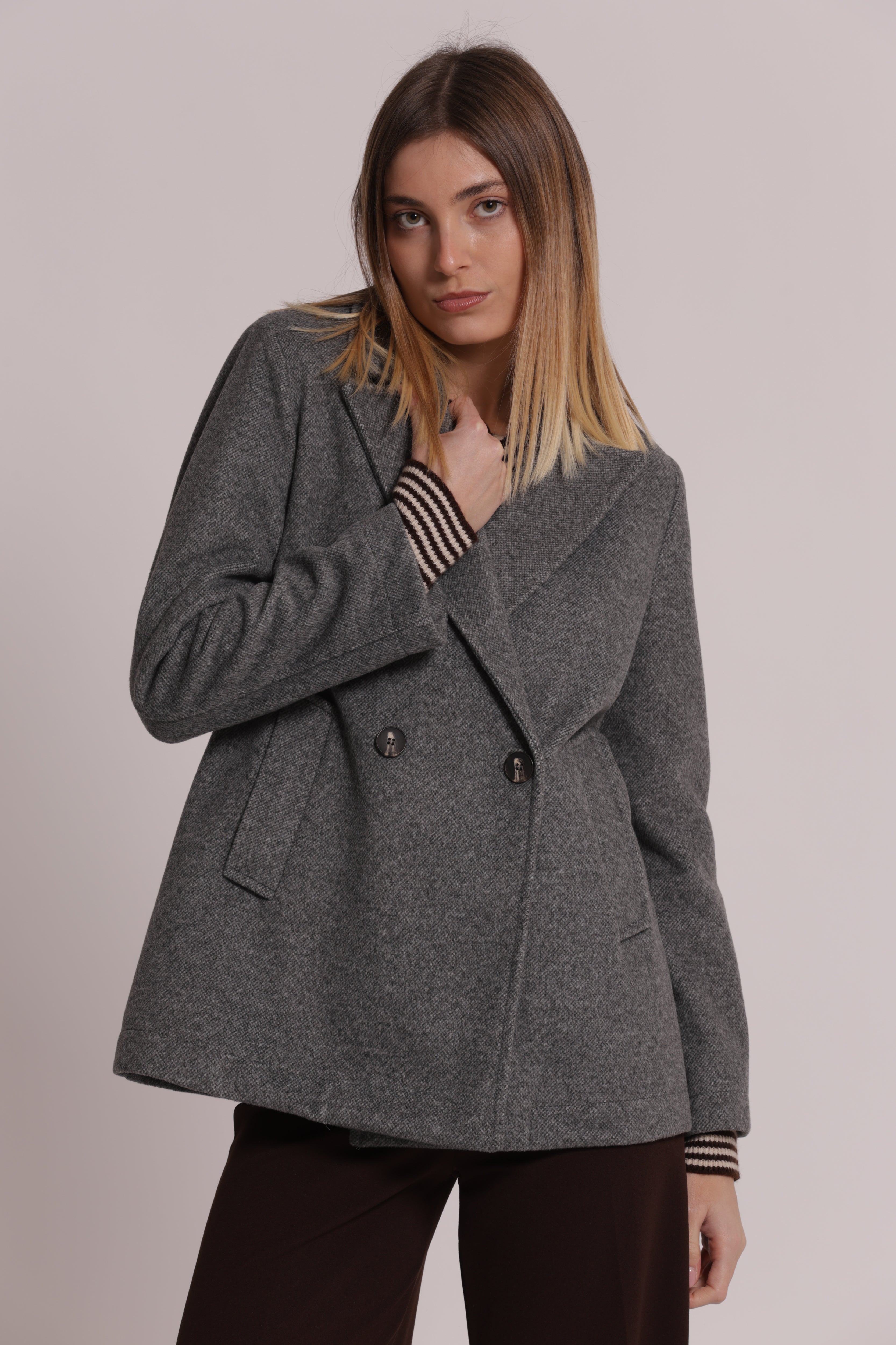 Mimi Mua Giaccone Corto Sfoderato Verde Till Cappotto