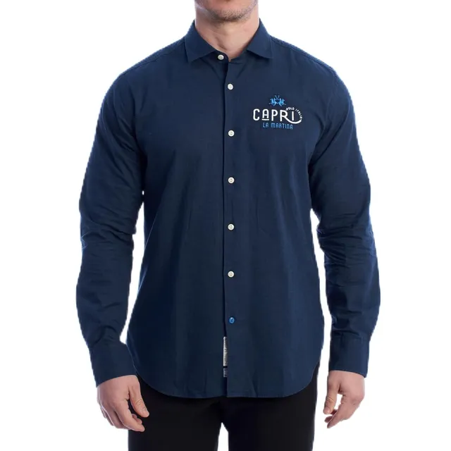 La Martina YMC312-TL072 camicia uomo lino cotone