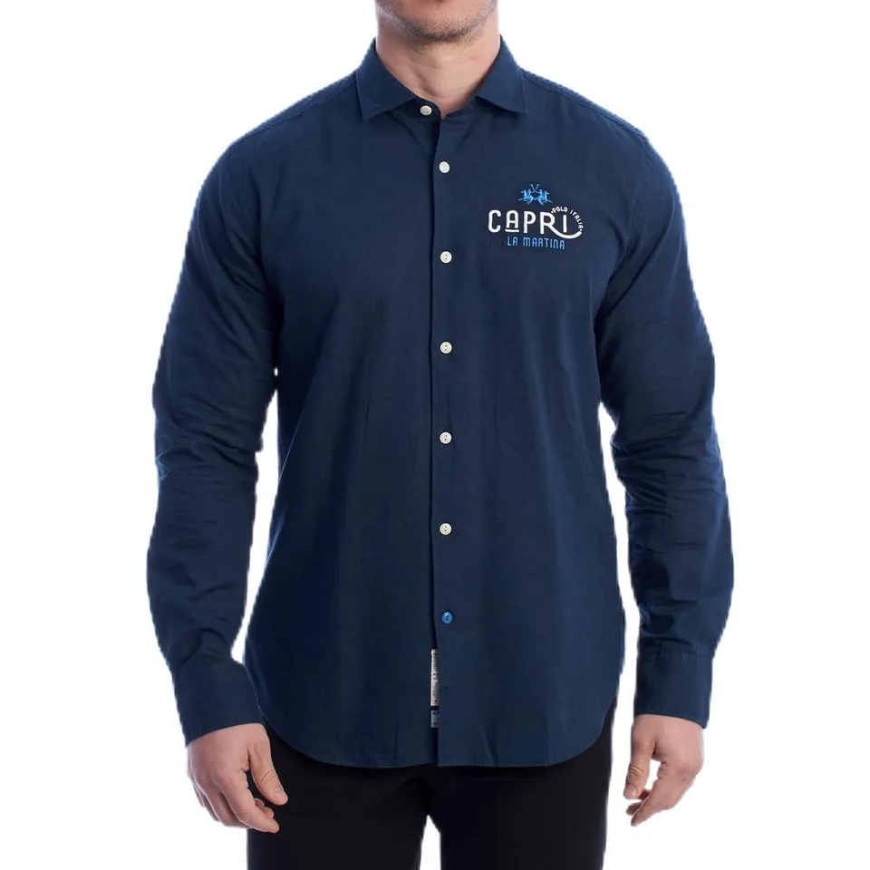 La Martina YMC312-TL072 camicia uomo lino cotone