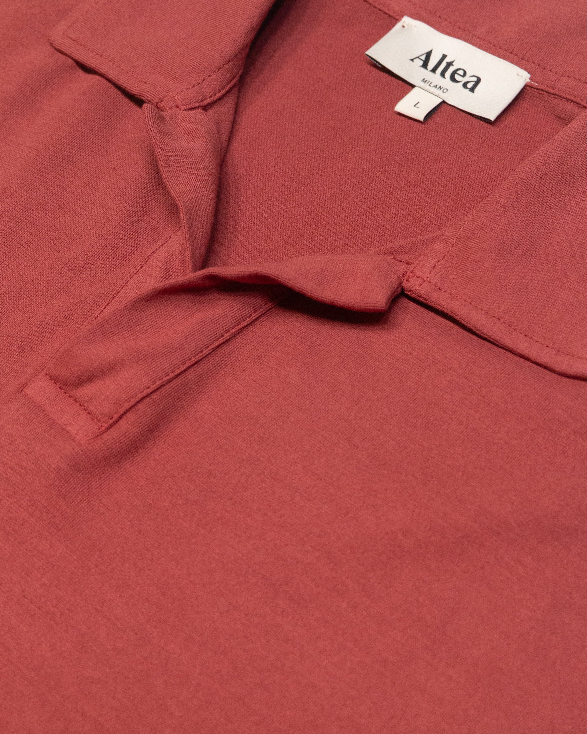 Altea Dennis polo jersey cotone ruggine collo aperto