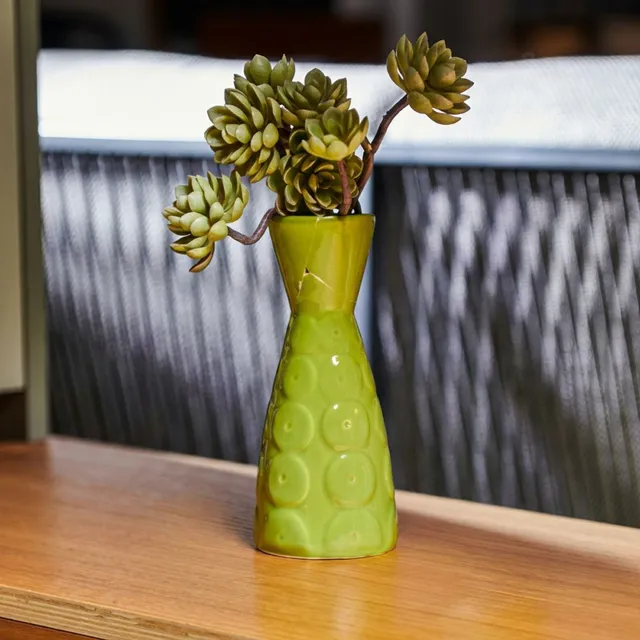 On Earth Echini vaso ceramica verde 24 cm