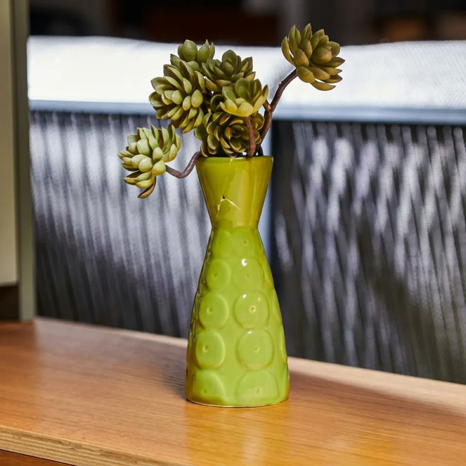 On Earth Echini vaso ceramica verde 24 cm