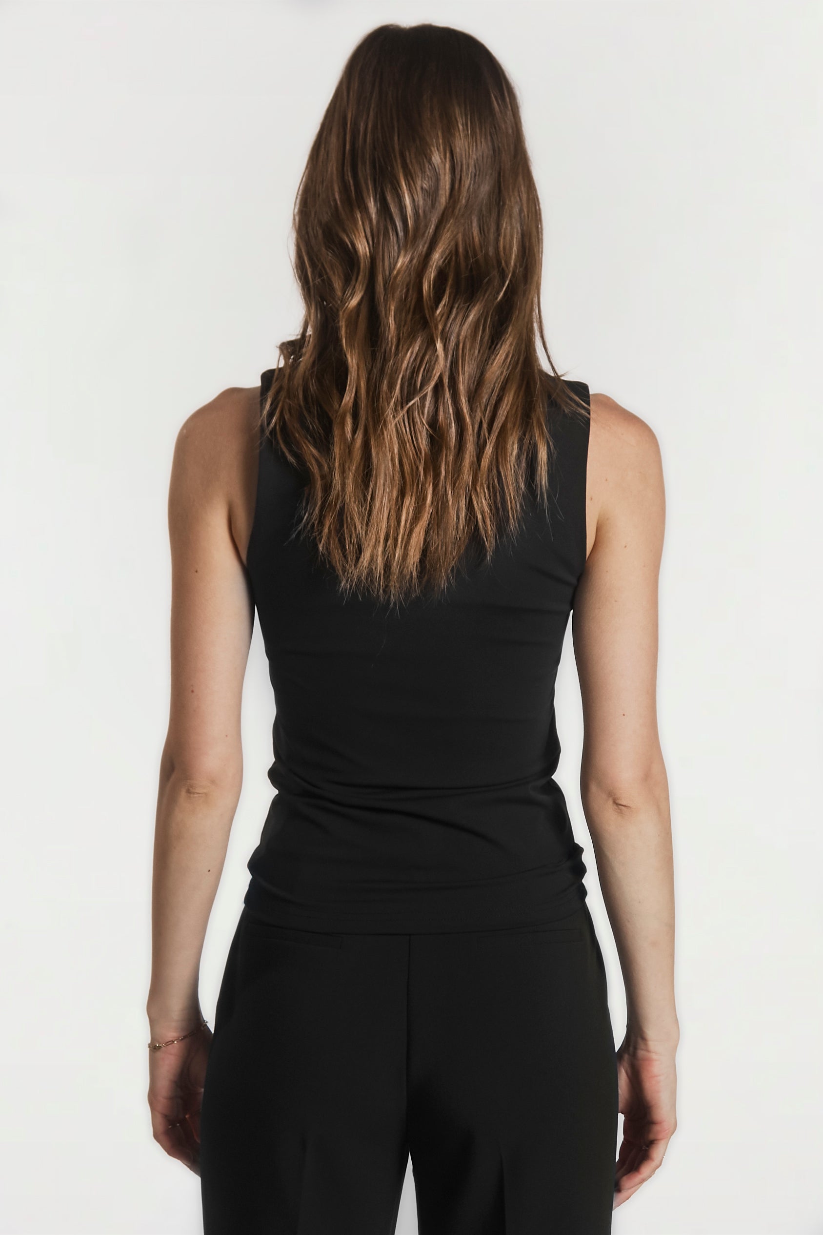 Aaiko Eef top nero scollo reversibile elasticizzato