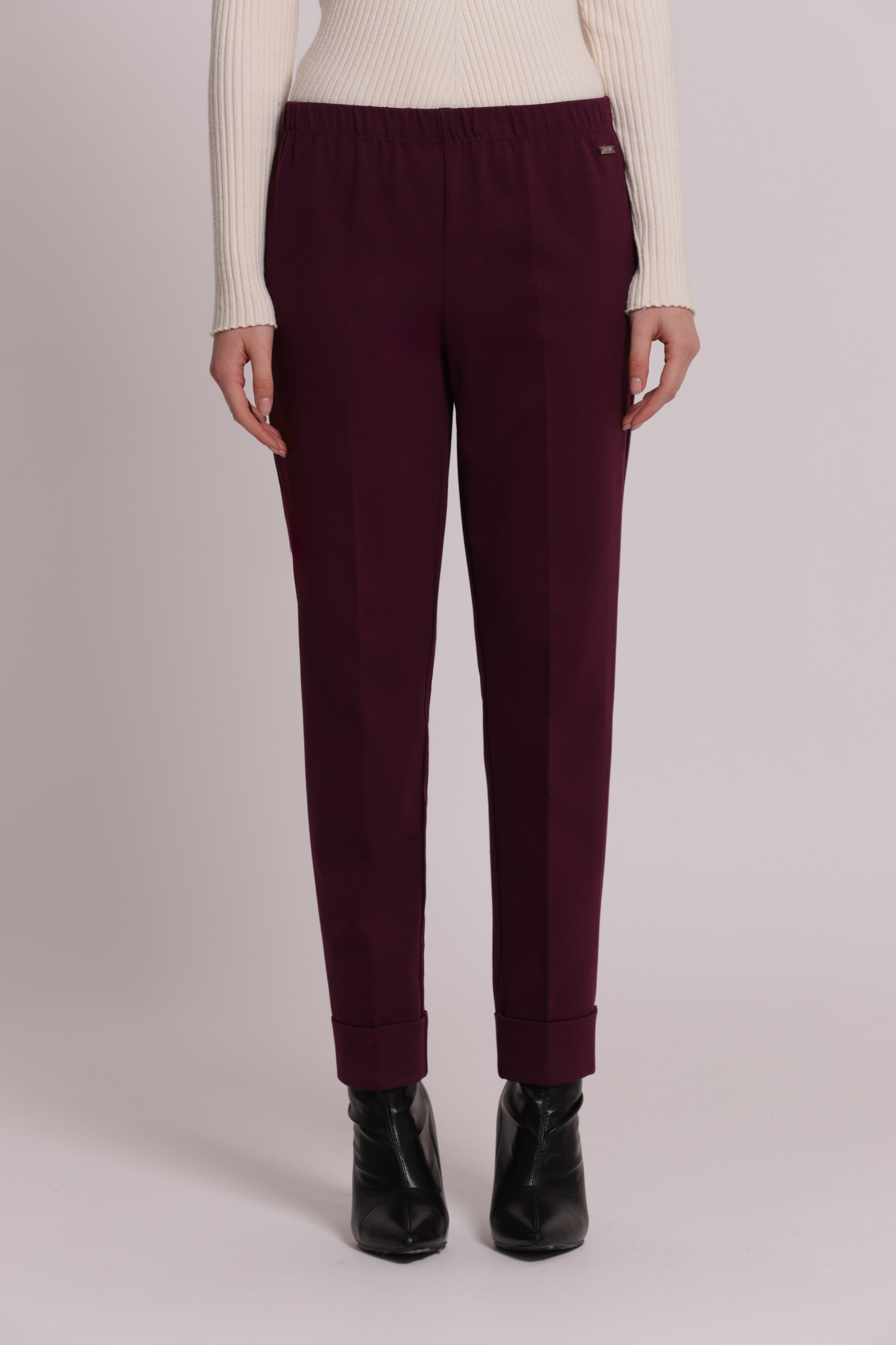 Mimi Mua Pantalone Risvolto Punto Milano Nero