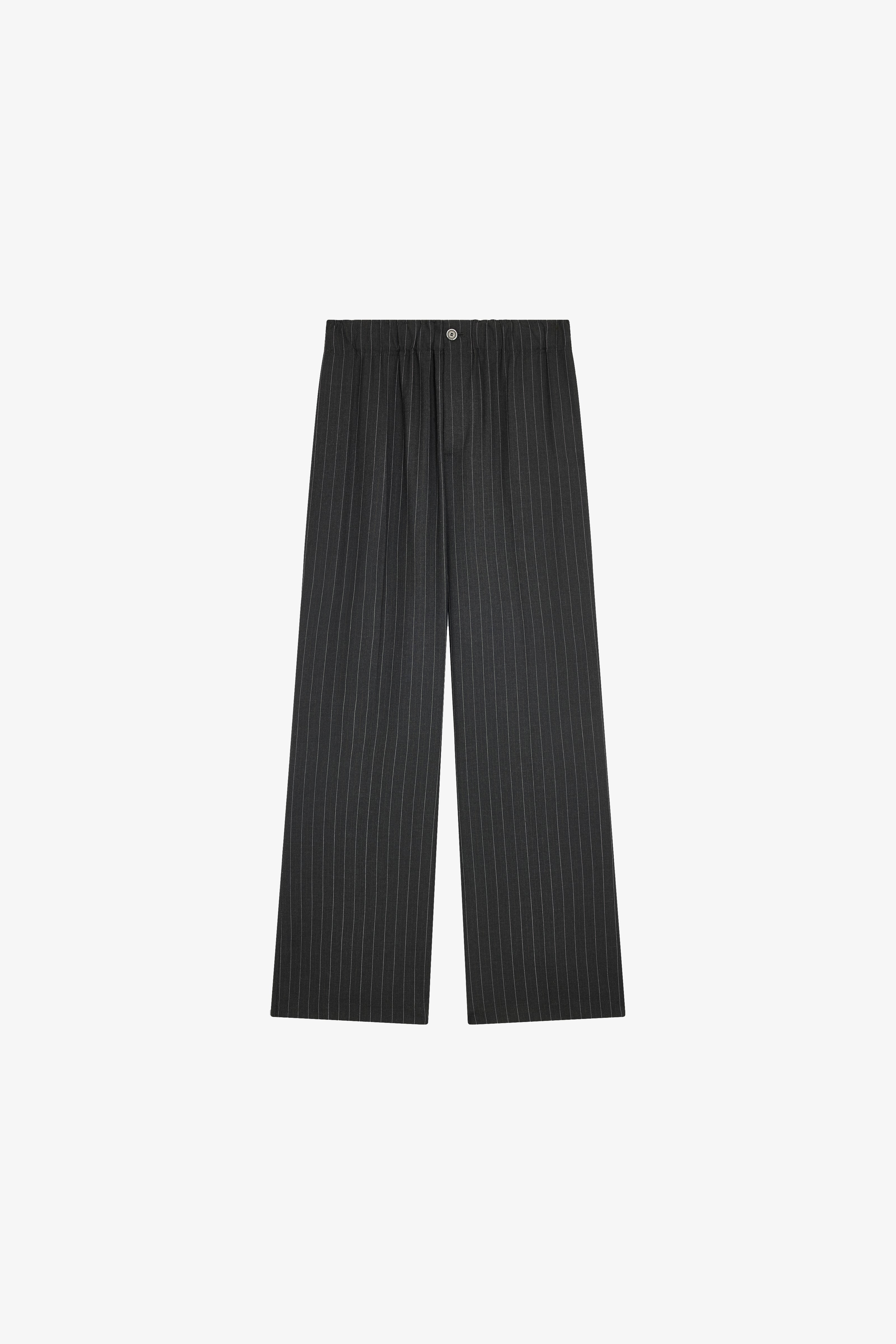 Semicouture Kailey pantalone lana gessato grigio