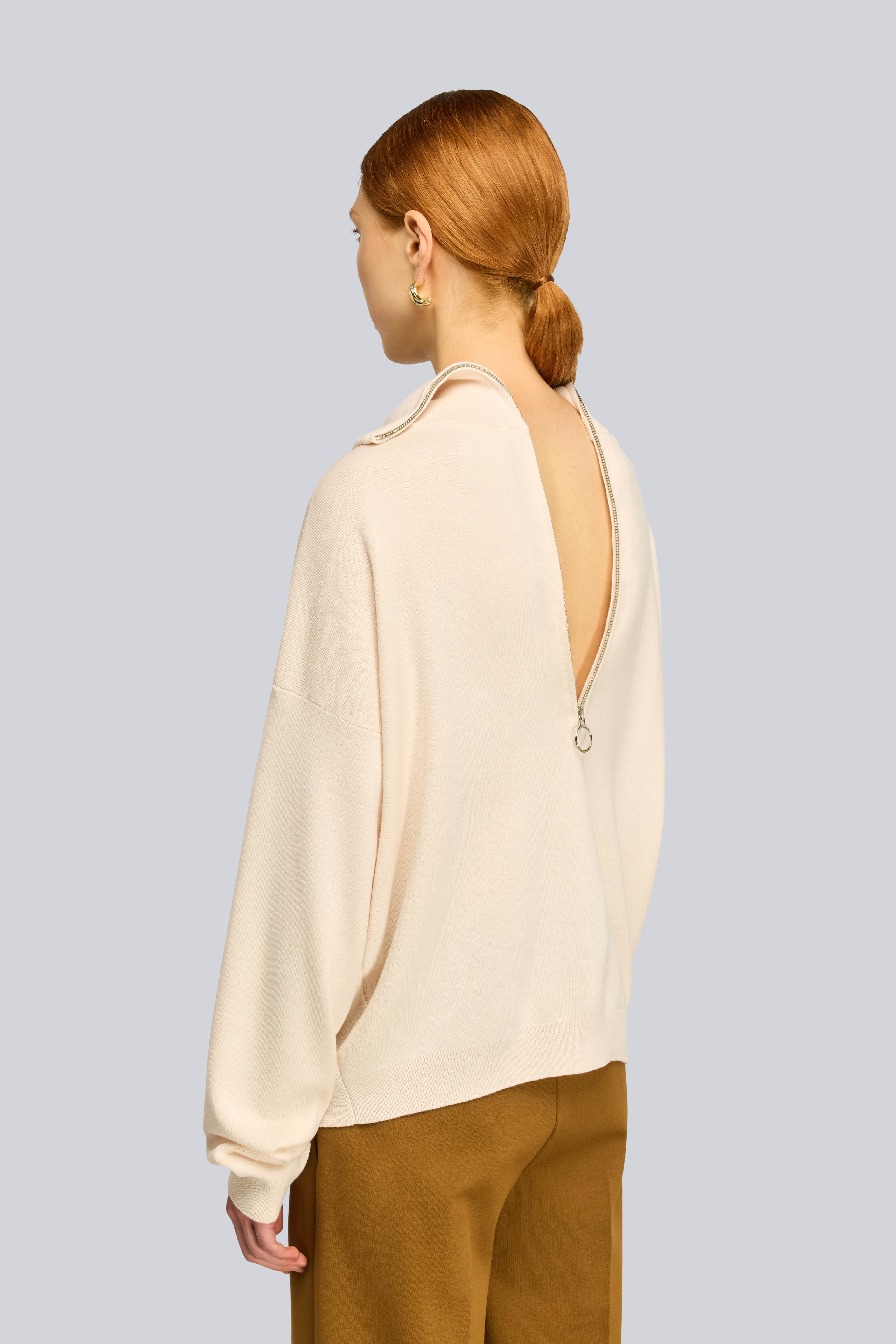 Semicouture Pamelia S6WA20 maglia lana zip burro