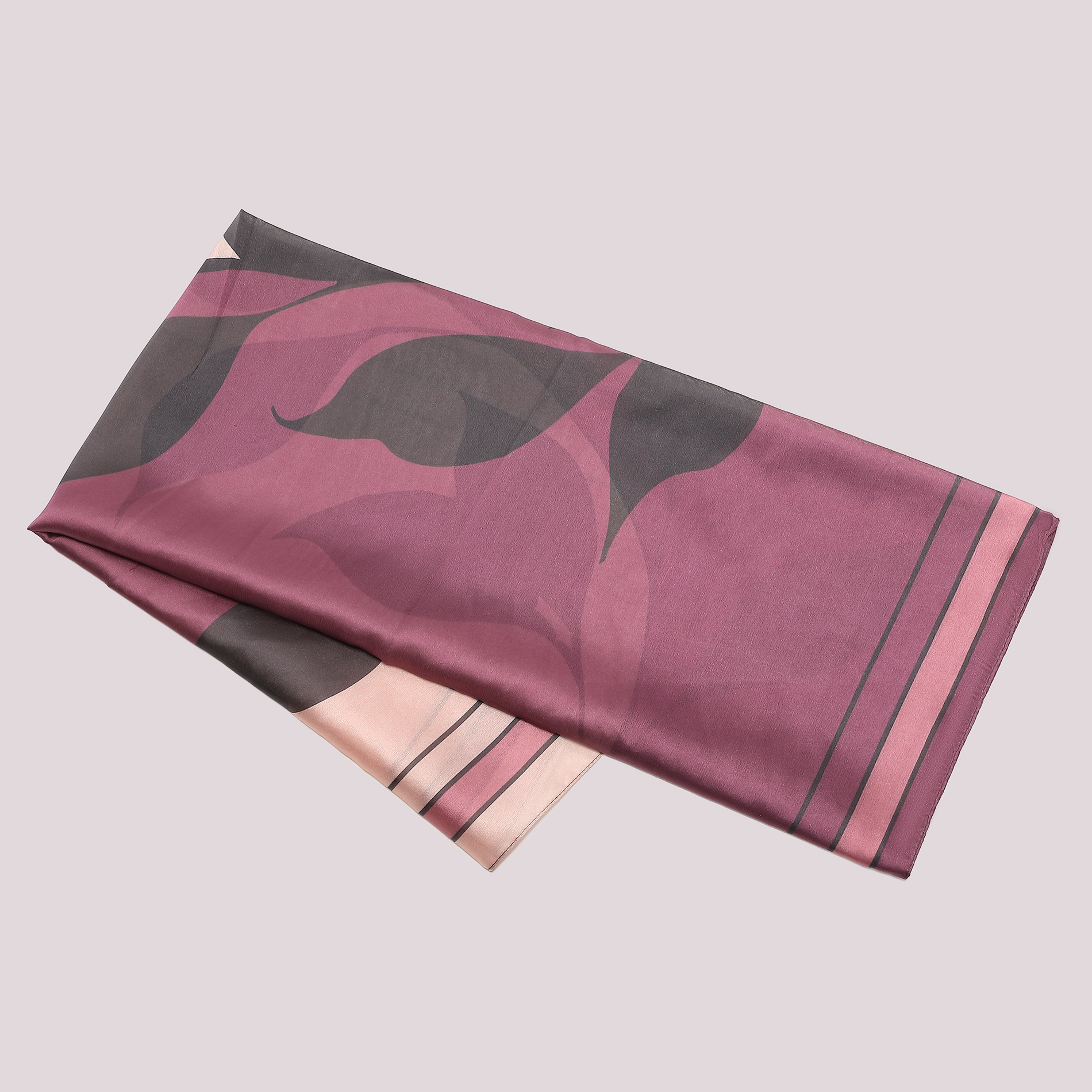 Mimi Mua Foulard Foglia Obliqua 90x90 Nero