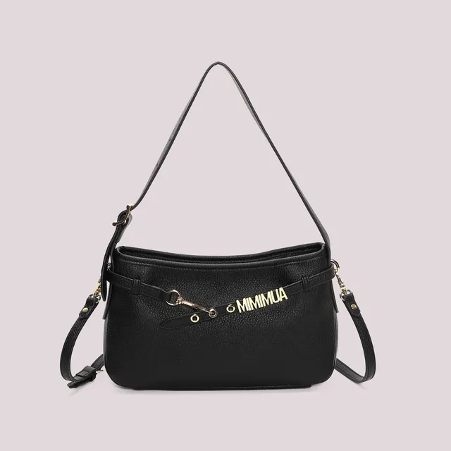 Mimi Mua Borsa Spalla Media Lettere Nero