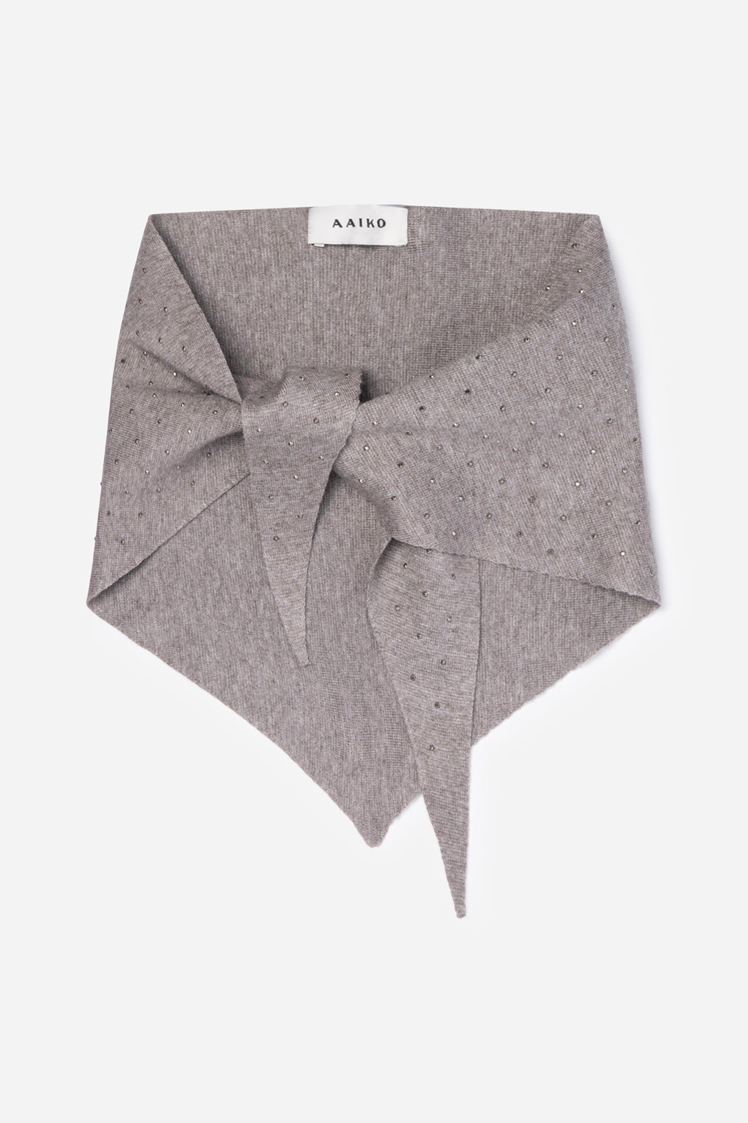 Aaiko Janel sciarpa maglia grigia con strass