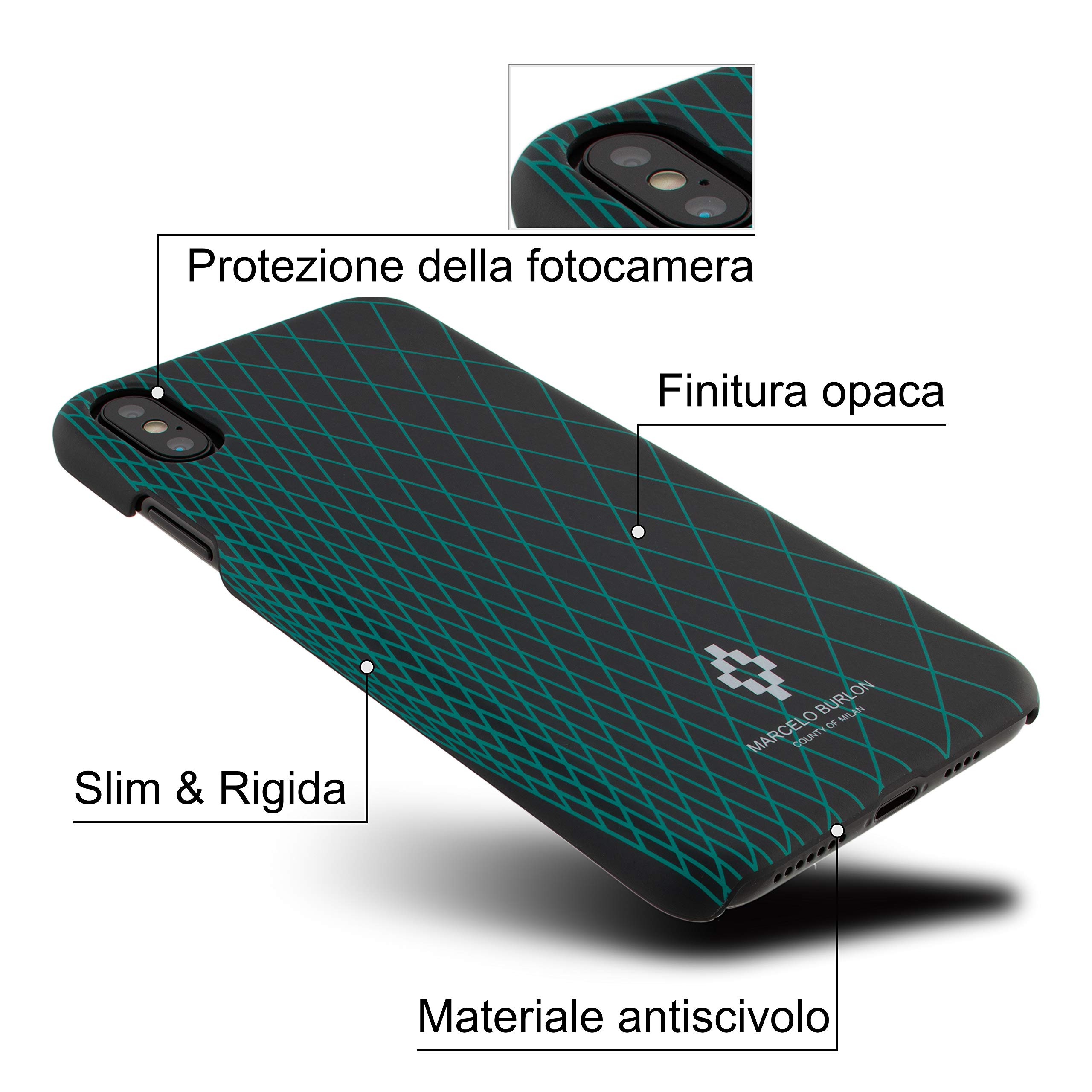 Marcelo Burlon County of Milan cover iPhone XS Max vetro