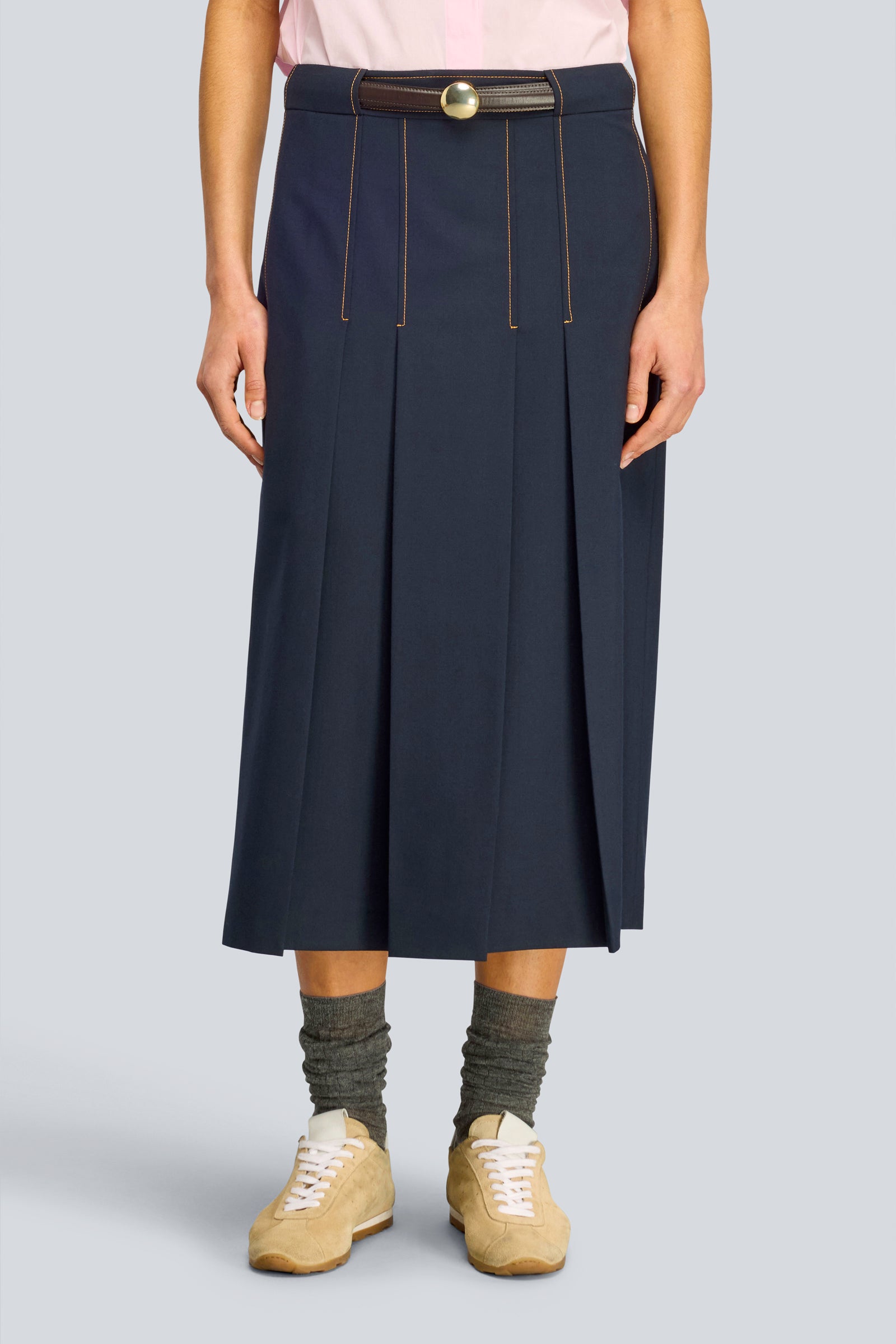 Semicouture Janette gonna lunga lana canyon pieghe