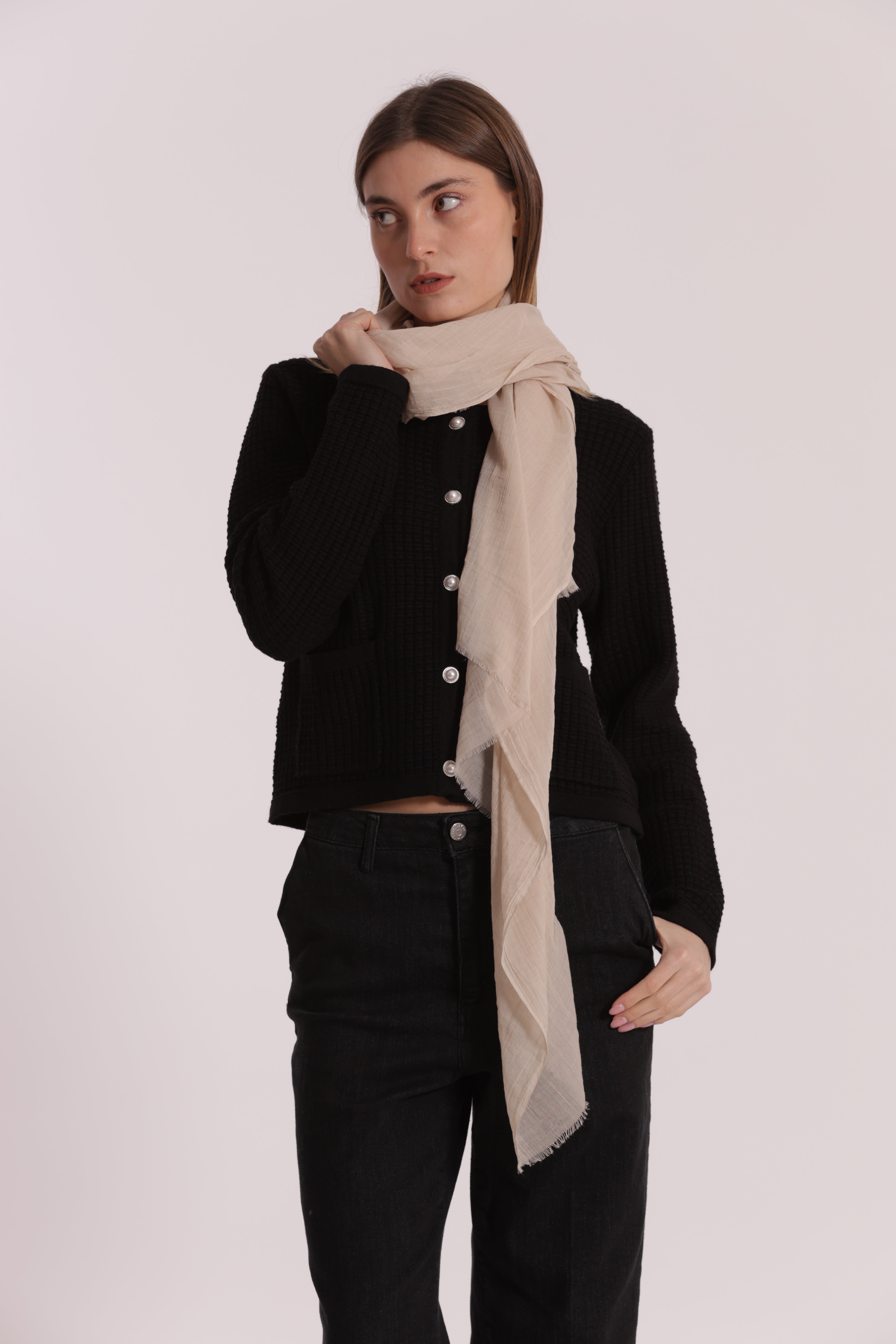 Mimi Mua Foulard Tinta Unita sciarpa 180x80 cm poliestere