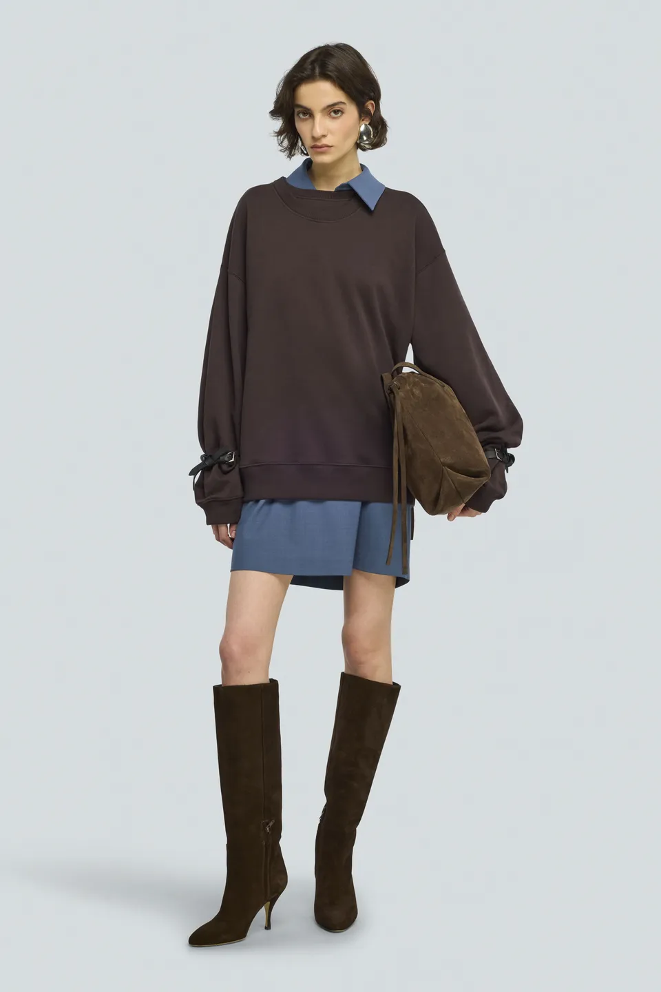 Semicouture Amanda Y6WP01 felpa moka cotone
