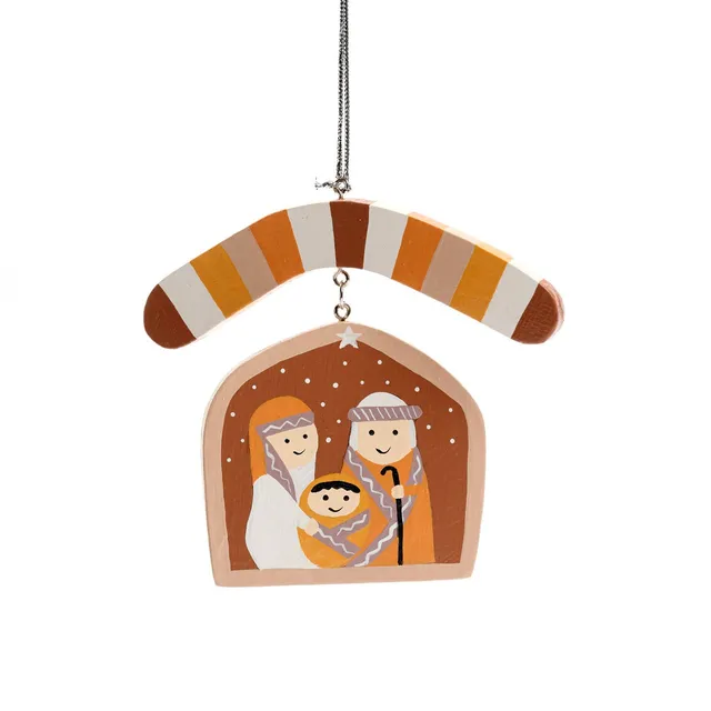 On Earth Cooperative Collection Hut presepe legno marrone 11,5 cm