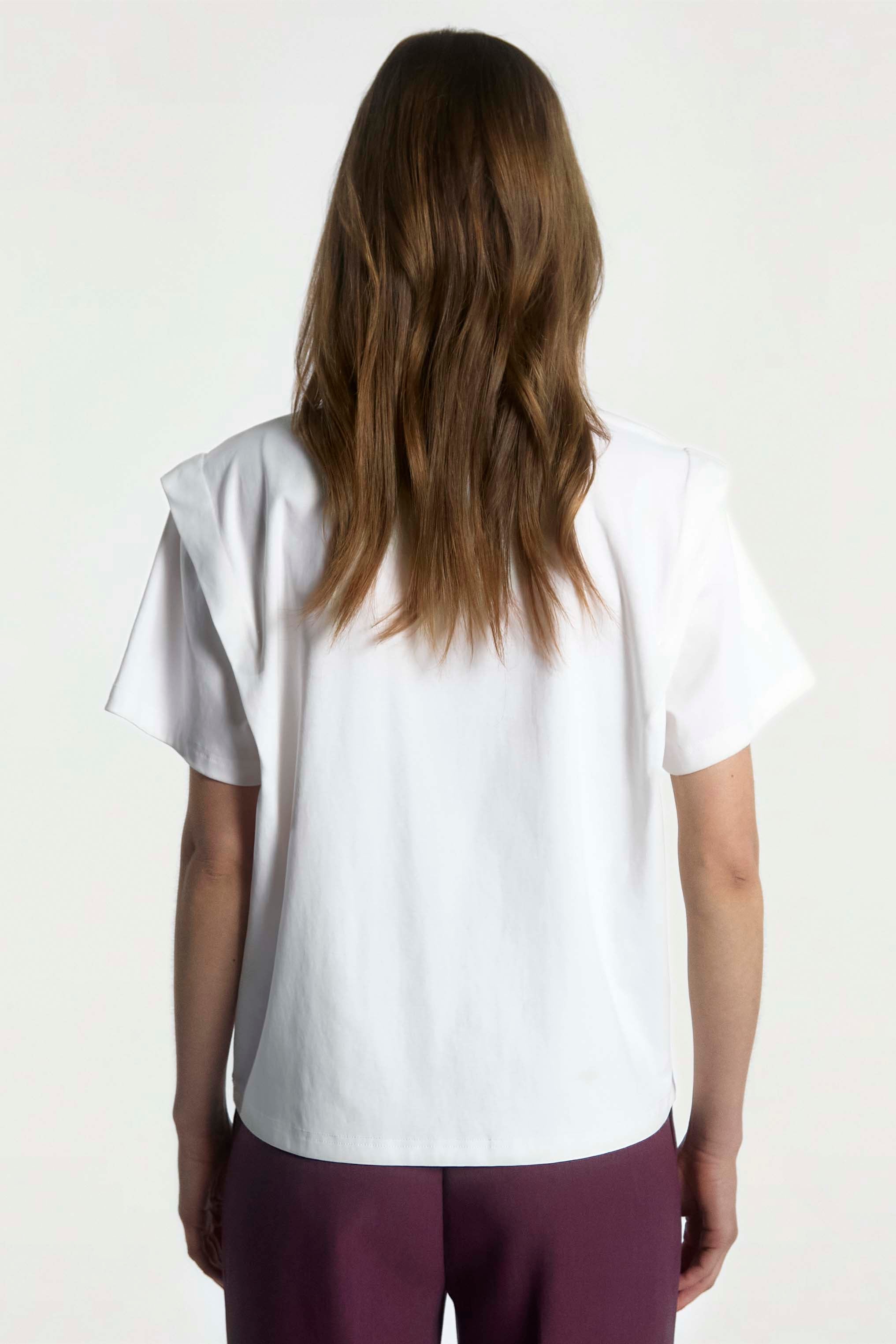 Aaiko Romee top bianco maniche corte pizzo