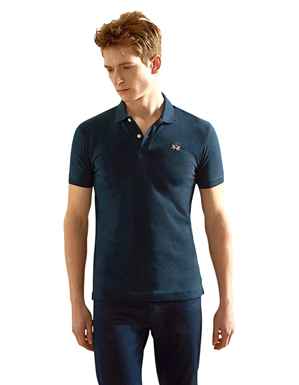La Martina Man polo uomo slim fit grigia maniche corte