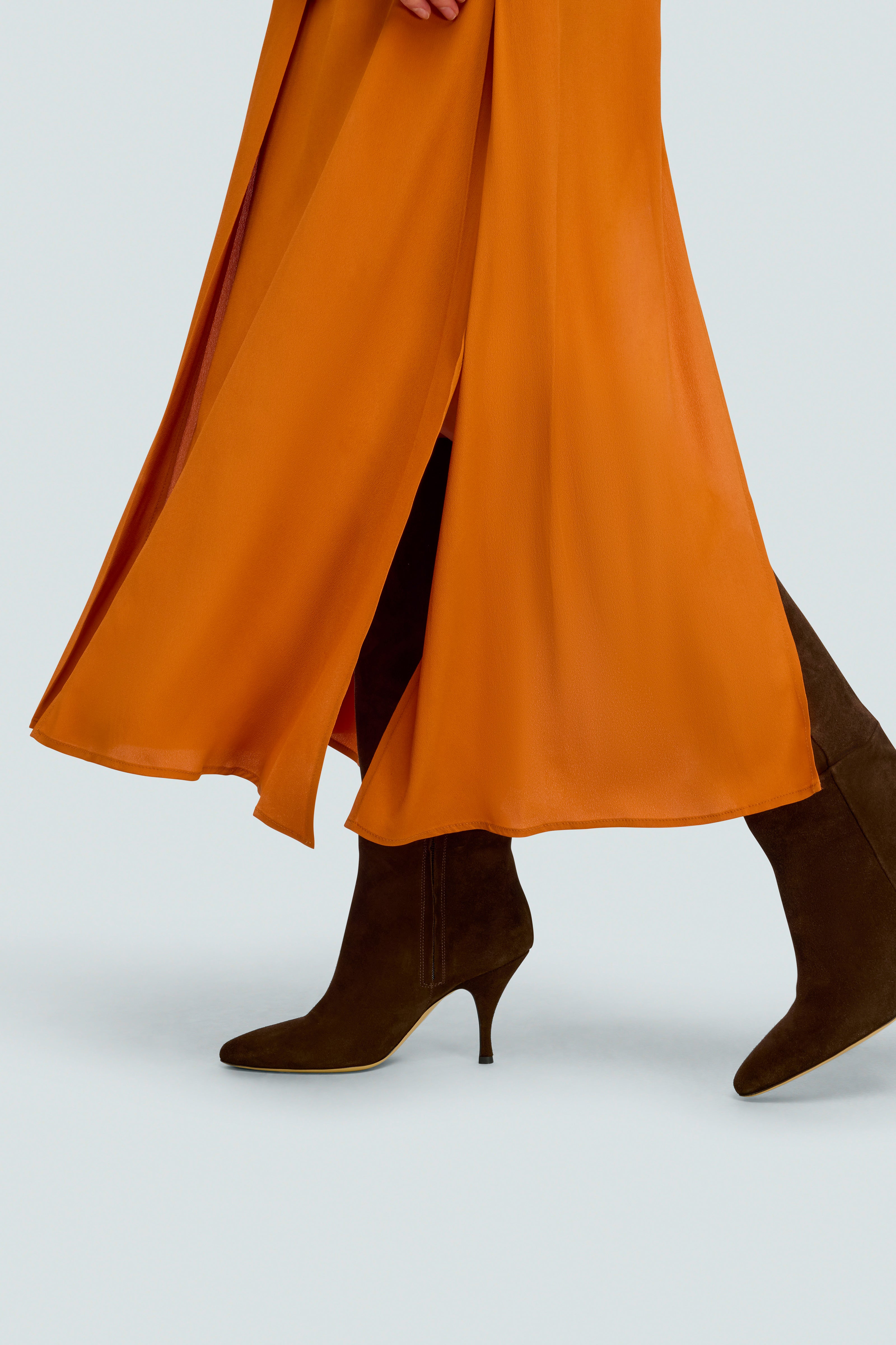 Semicouture Delilah abito crêpe manica corta tramonto