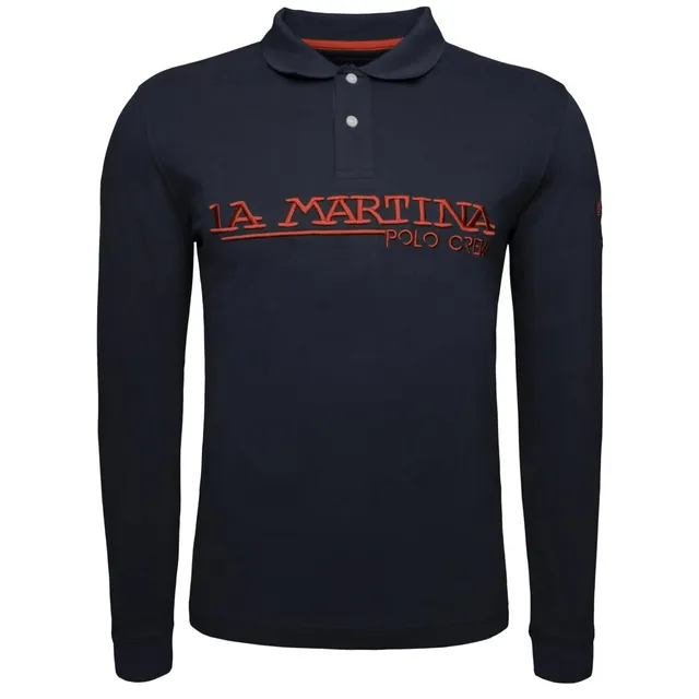 La Martina XMP306 Heavy Jersey Polo manica lunga logo