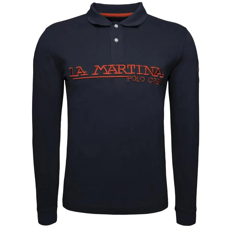 La Martina XMP306 Heavy Jersey Polo manica lunga logo