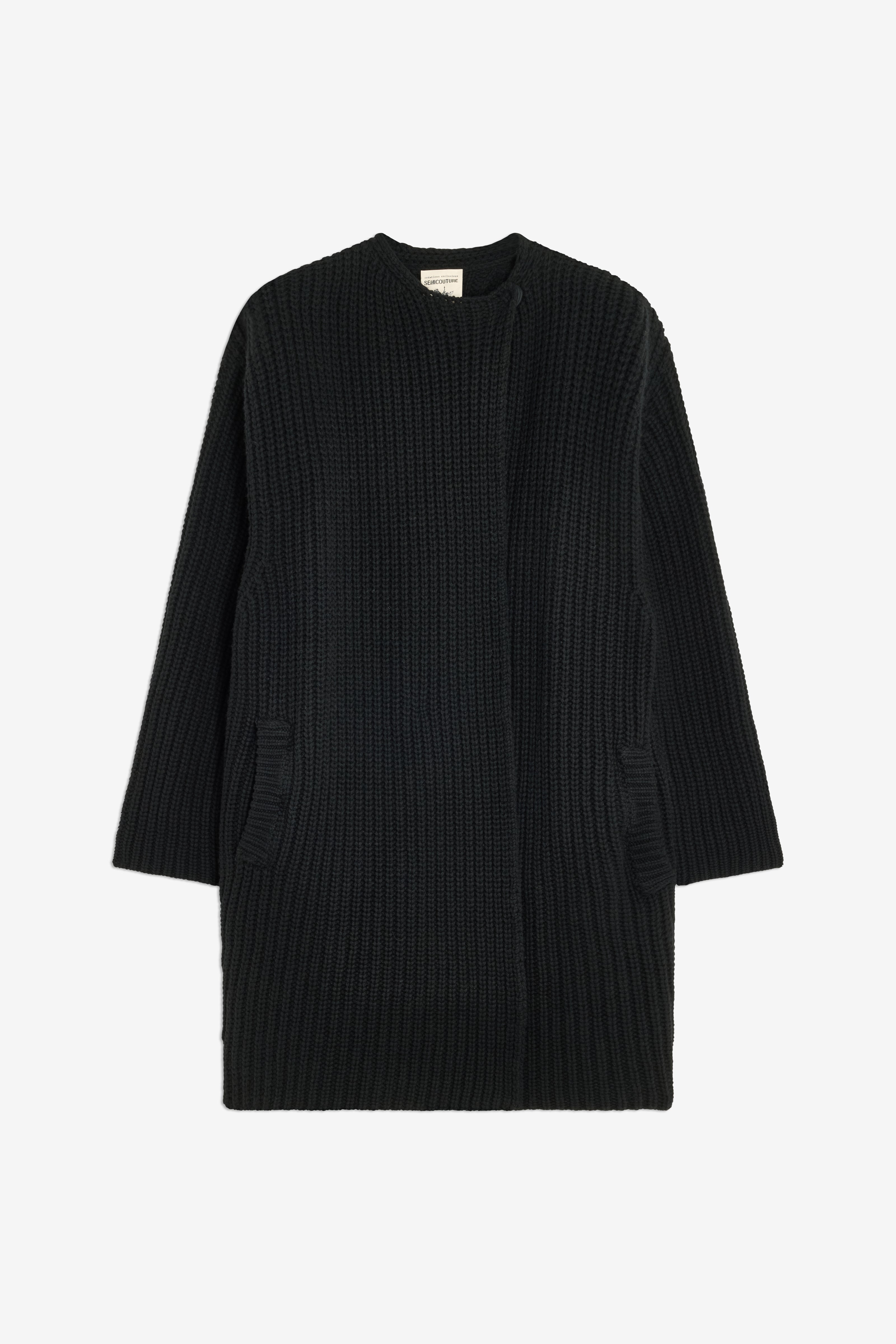Semicouture Christie S6WD10 cappotto nero doppiopetto