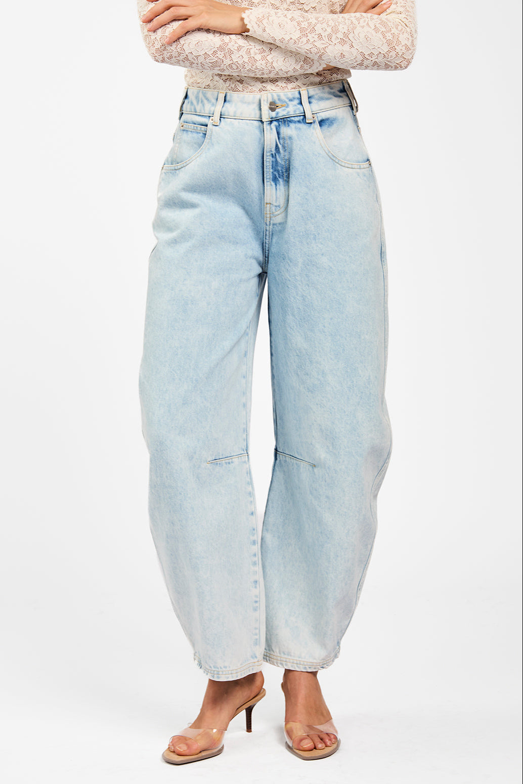 Aaiko Sacha jeans barrel azzurri vita alta