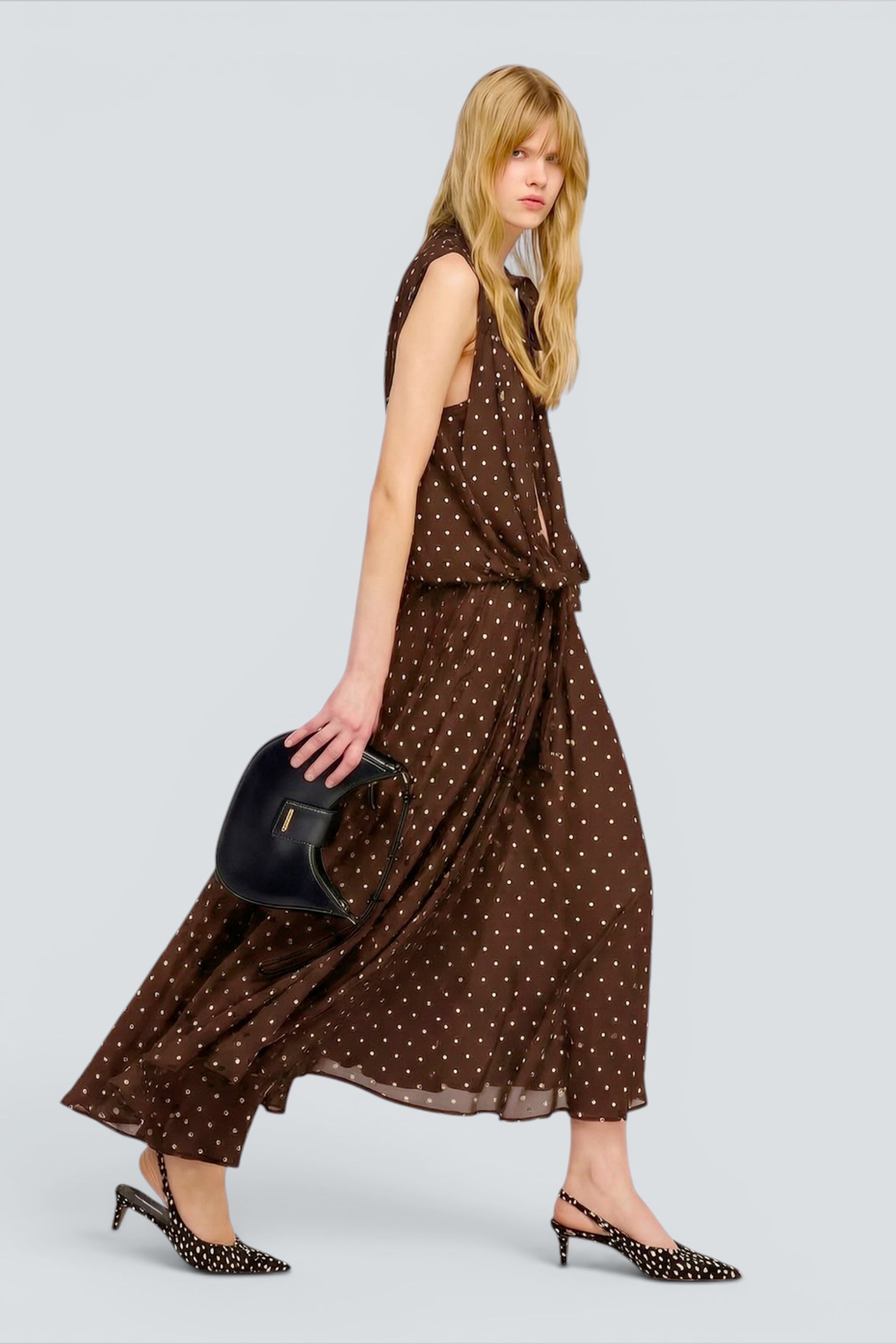 Semicouture Connie gonna georgette pois