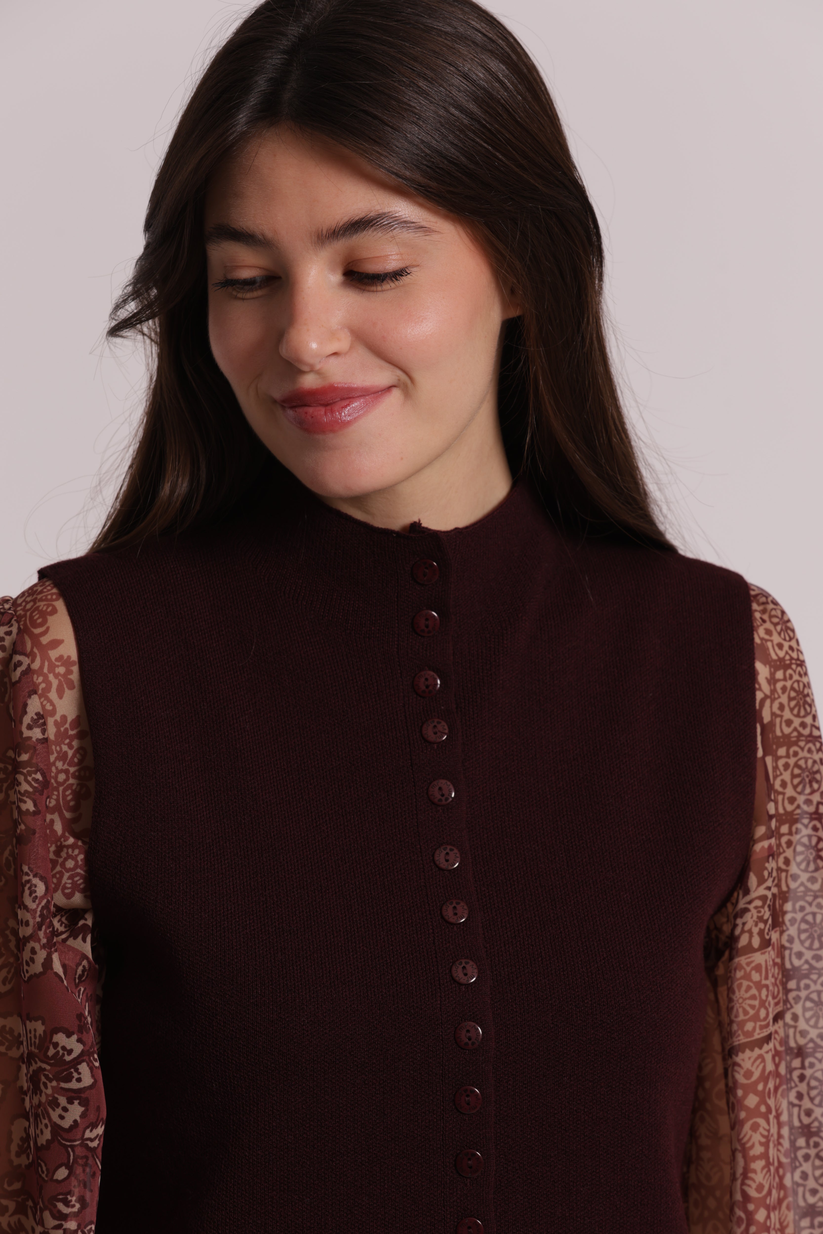 Mimi Mua Maglia Cardigan Smanicato Nera