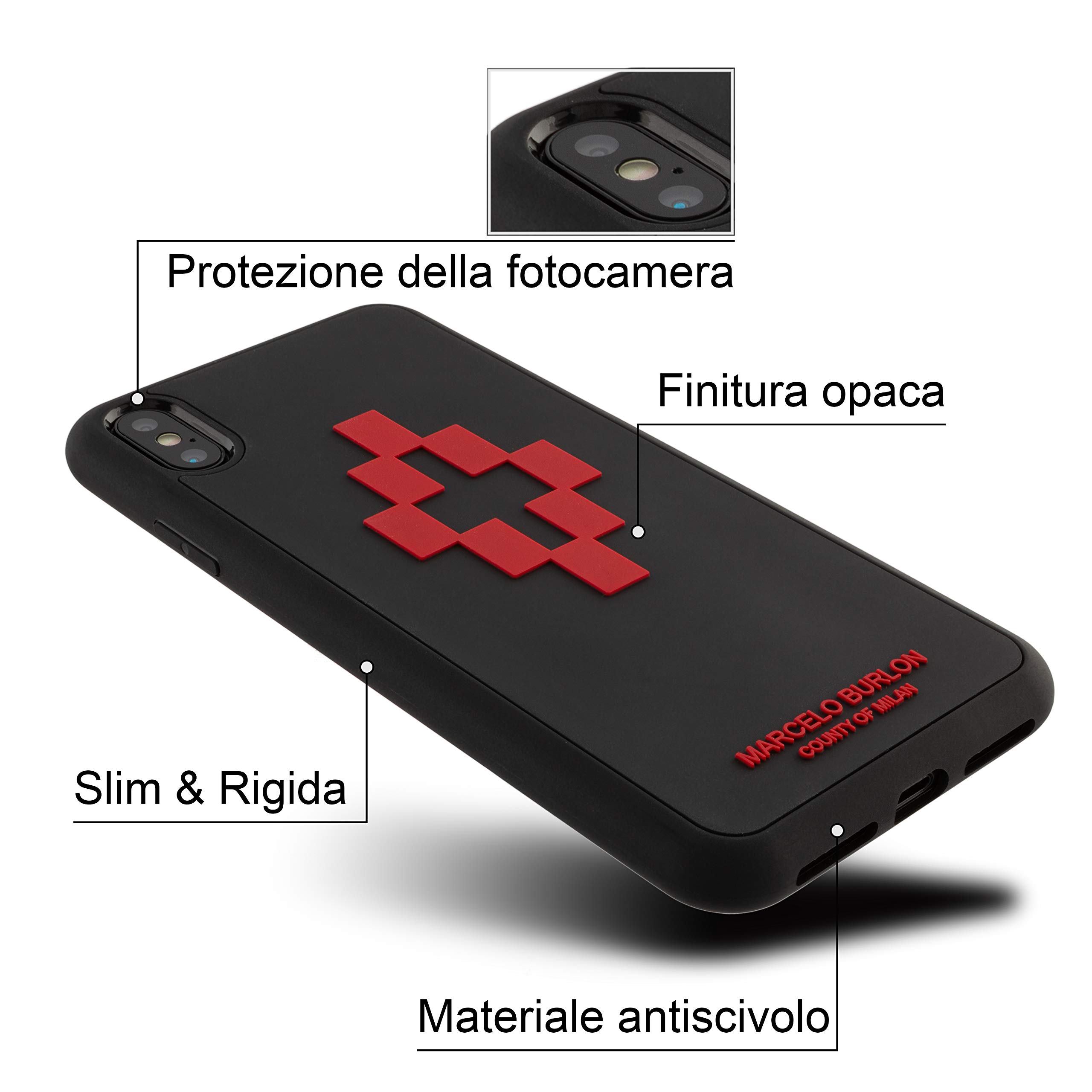 Marcelo Burlon County of Milan 3D Cross cover iPhone X/XS + vetro antiurto