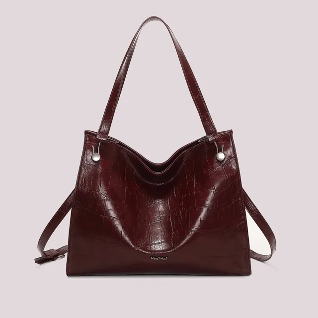 Mimi Mua Borsa Shopping Effetto Cocco Nero 36 cm