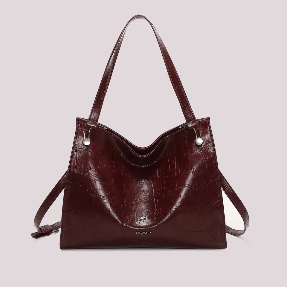 Mimi Mua Borsa Shopping Effetto Cocco Nero 36 cm