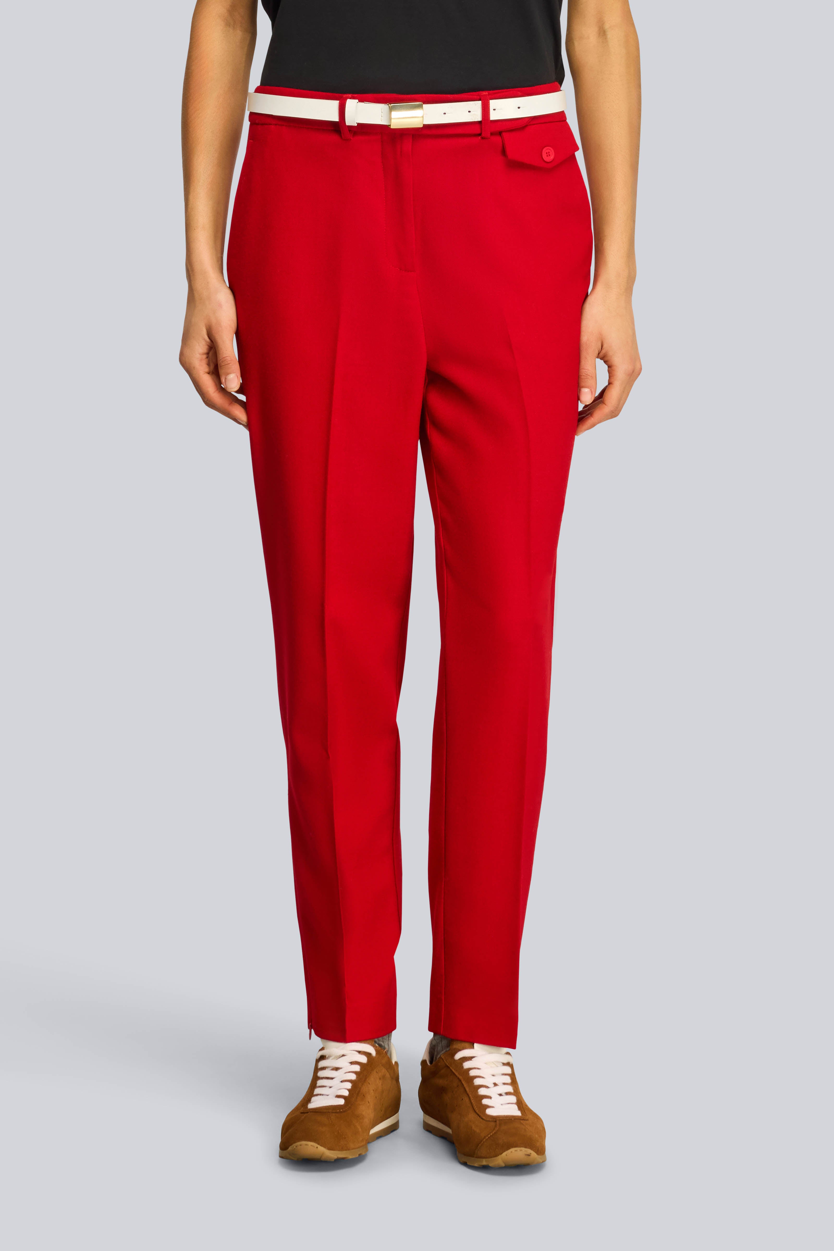 Semicouture Traci S6WI23 pantalone flanella rosso lacca