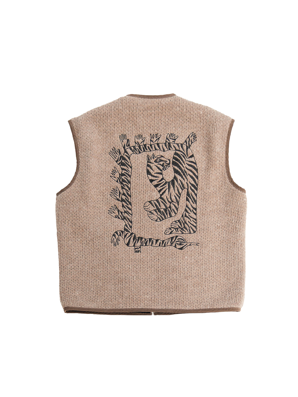 GiglioTigrato Denali gilet reversibile lana marrone