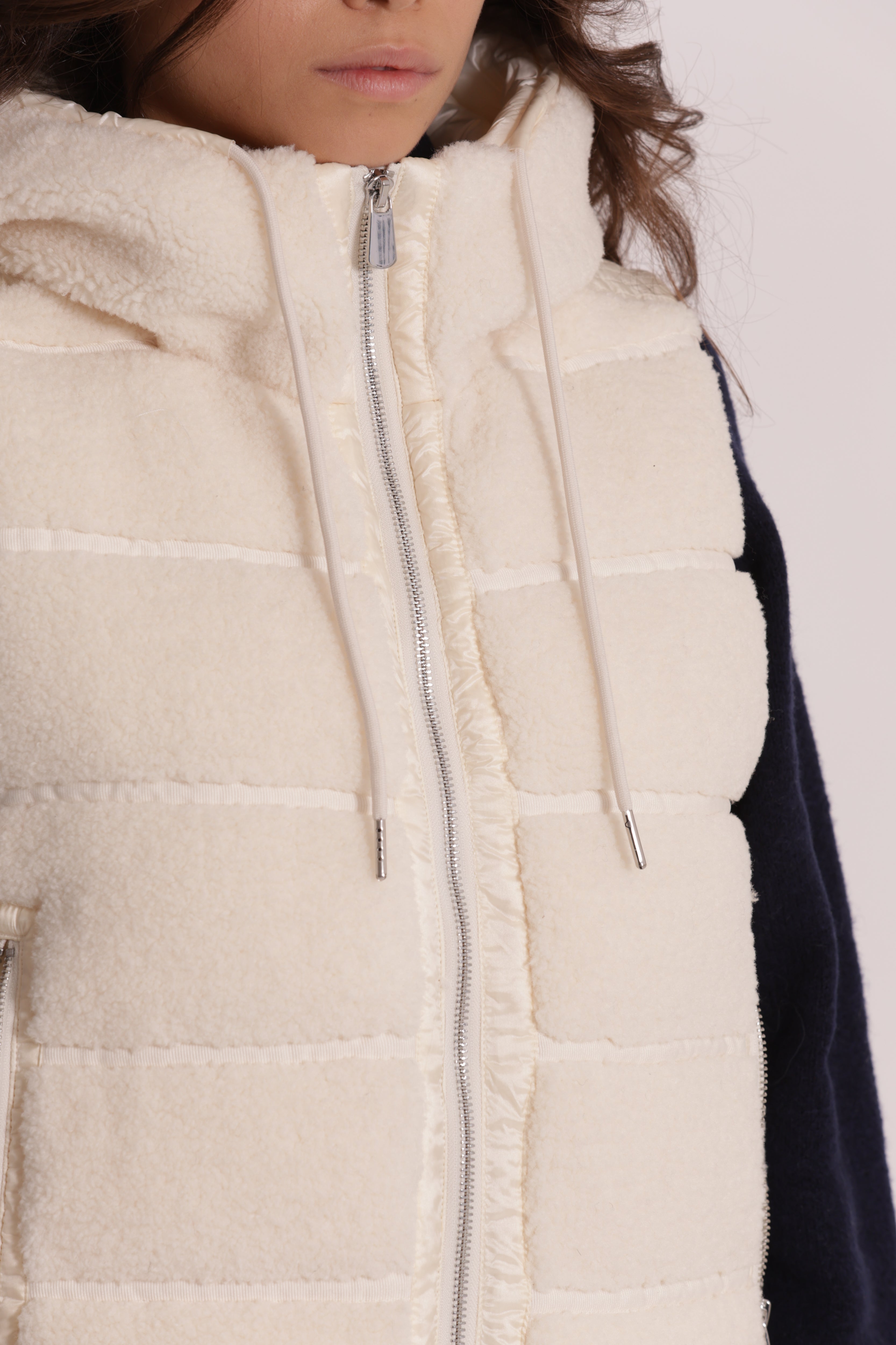Mimi Mua Effetto Montone Gilet Nero Caldo