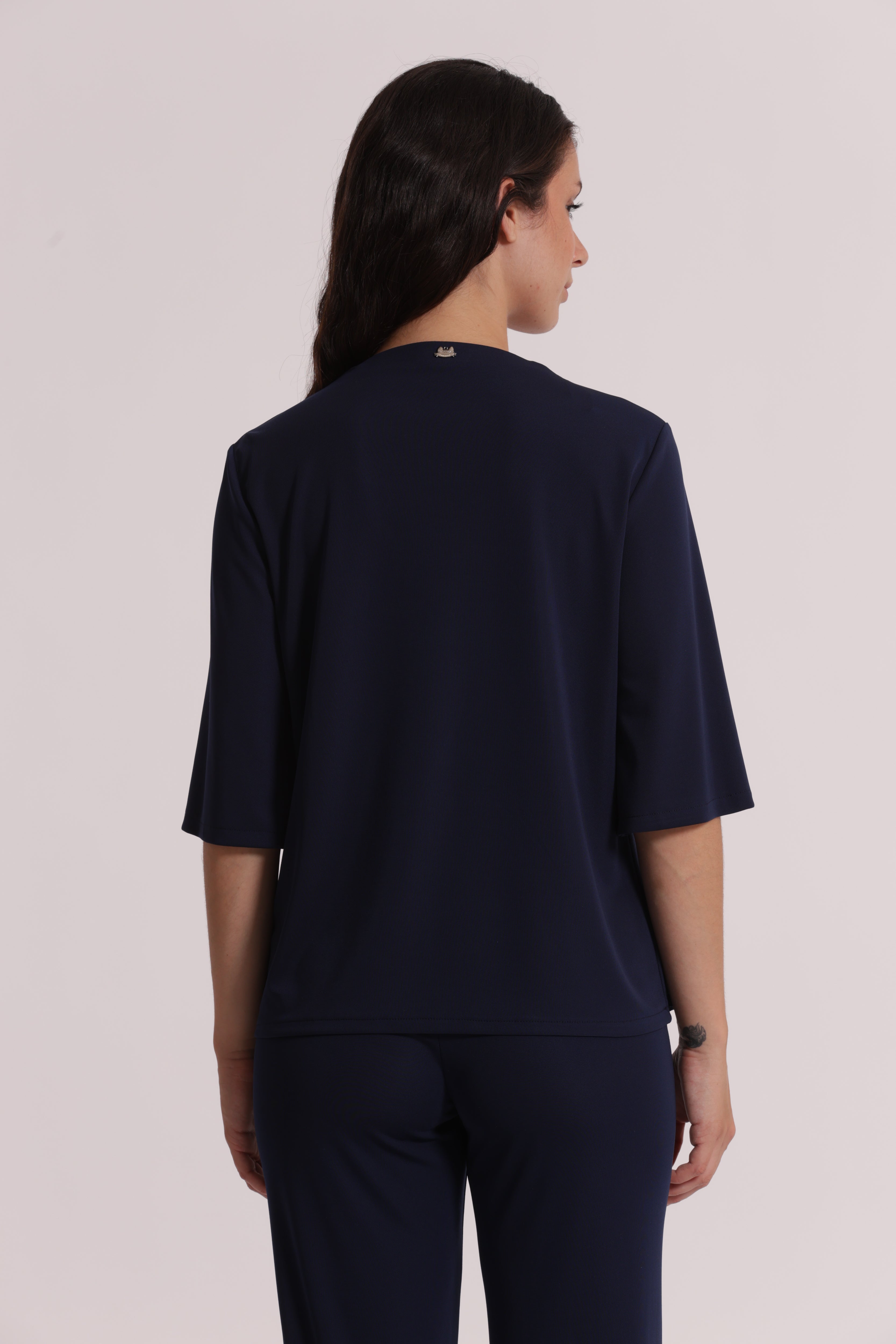 Mimi Mua blusa scollo V floreale nero poliestere