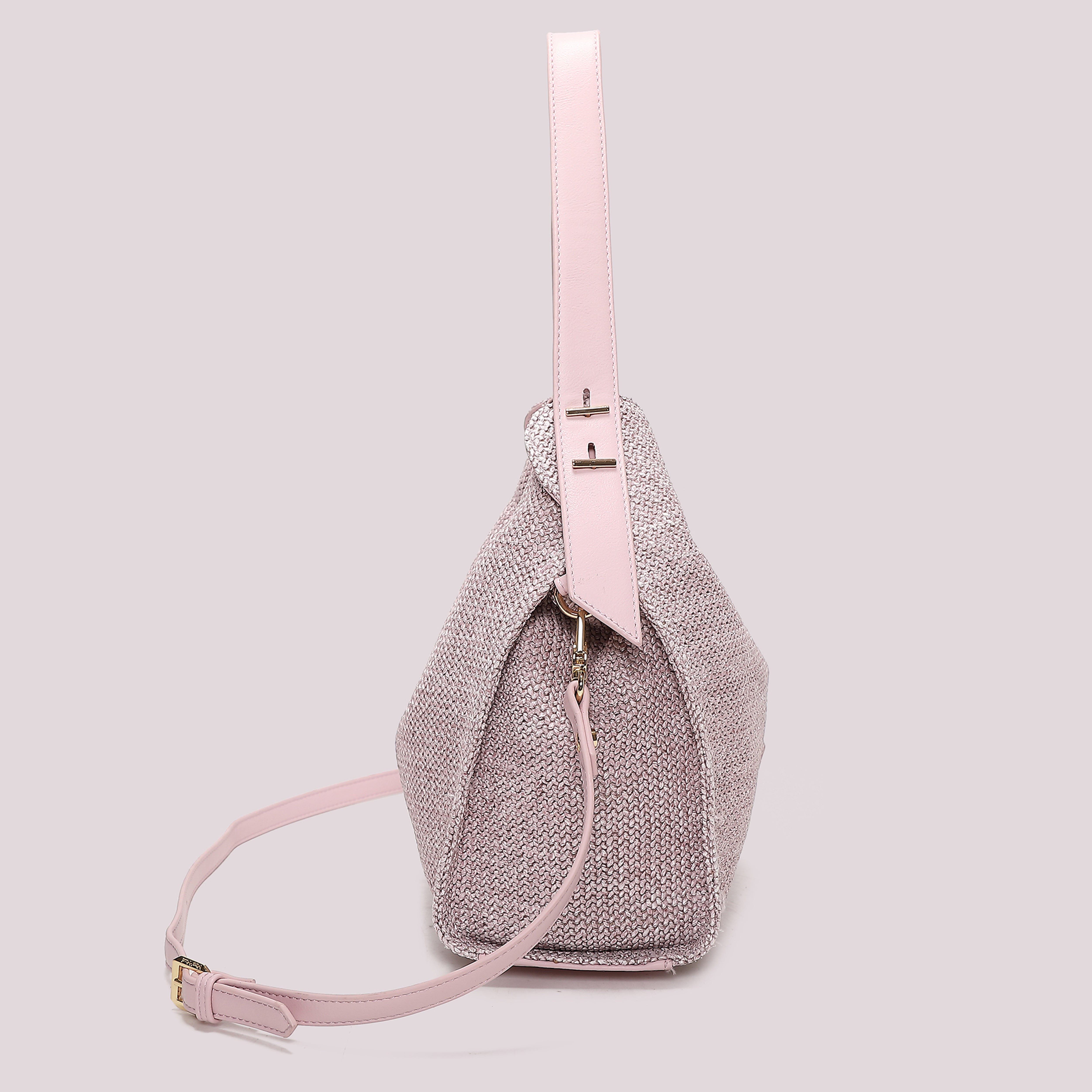 Mimi Mua Borsa Hobo in Paglia Beige Estate