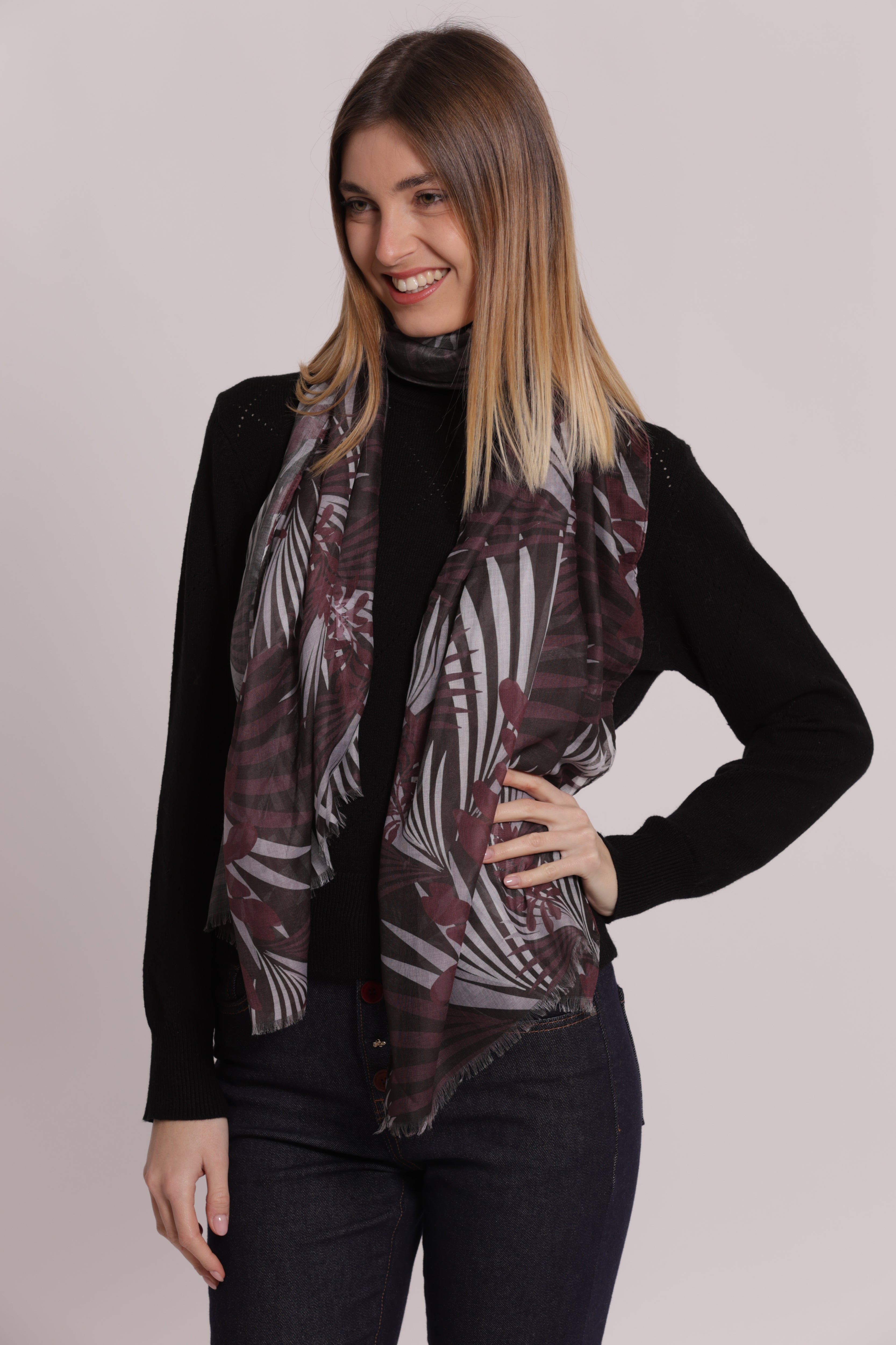 Mimi Mua Foulard Palme Foglia 180x80 Verde