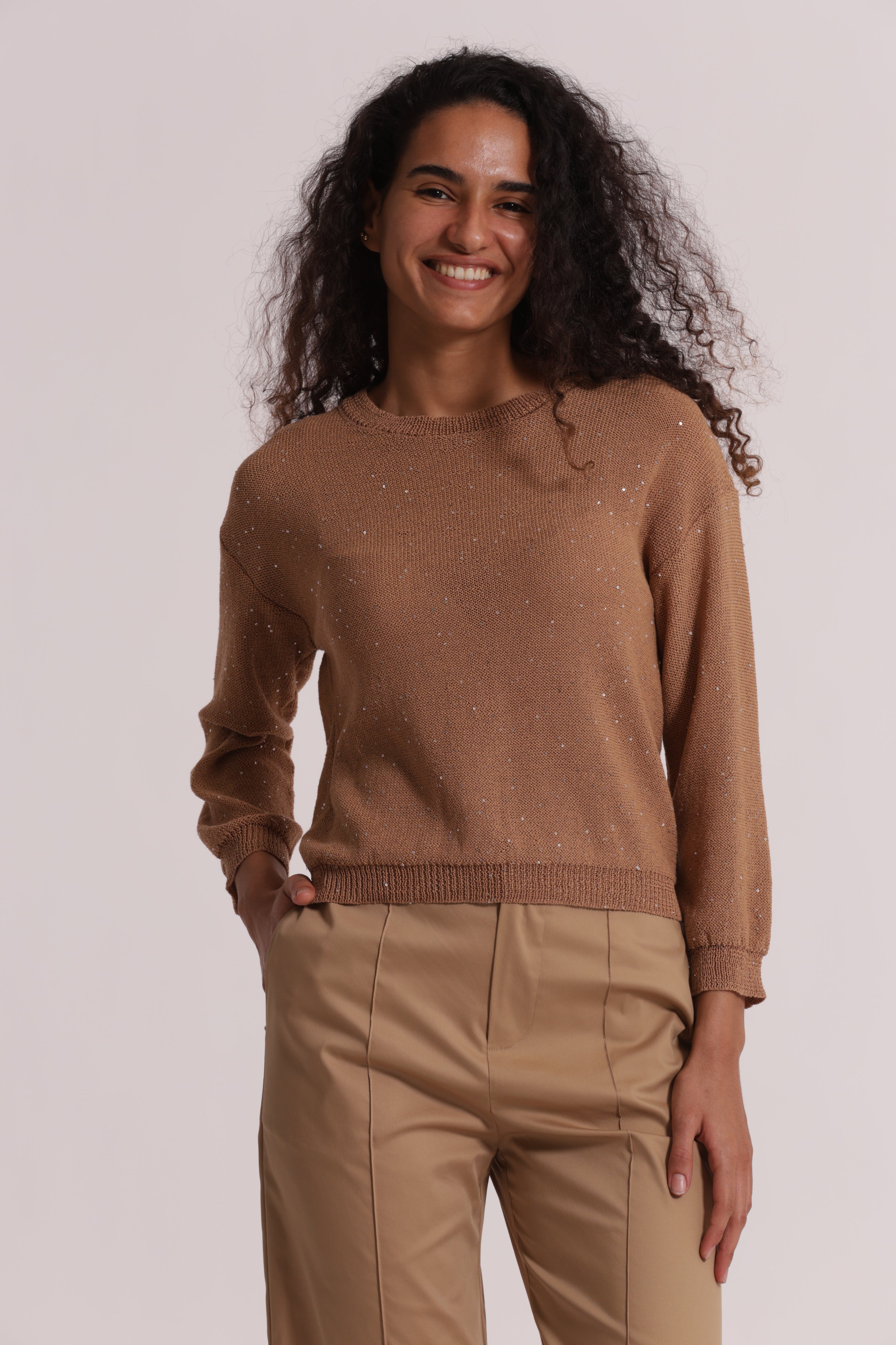 Mimi Mua Maglia Trasparente Paillettes Maglia Sera
