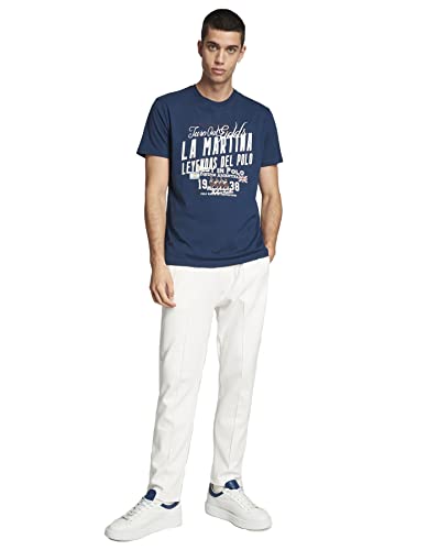 La Martina T-Shirt Uomo Blu Cotone Girocollo